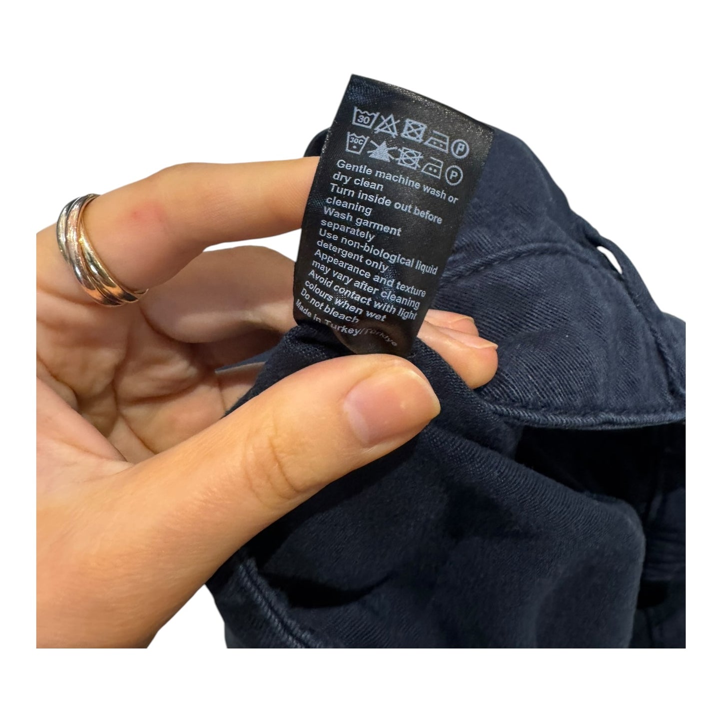 Me + Em Navy Blue Cotton Twill Barrel Leg Cargo Pants - 14