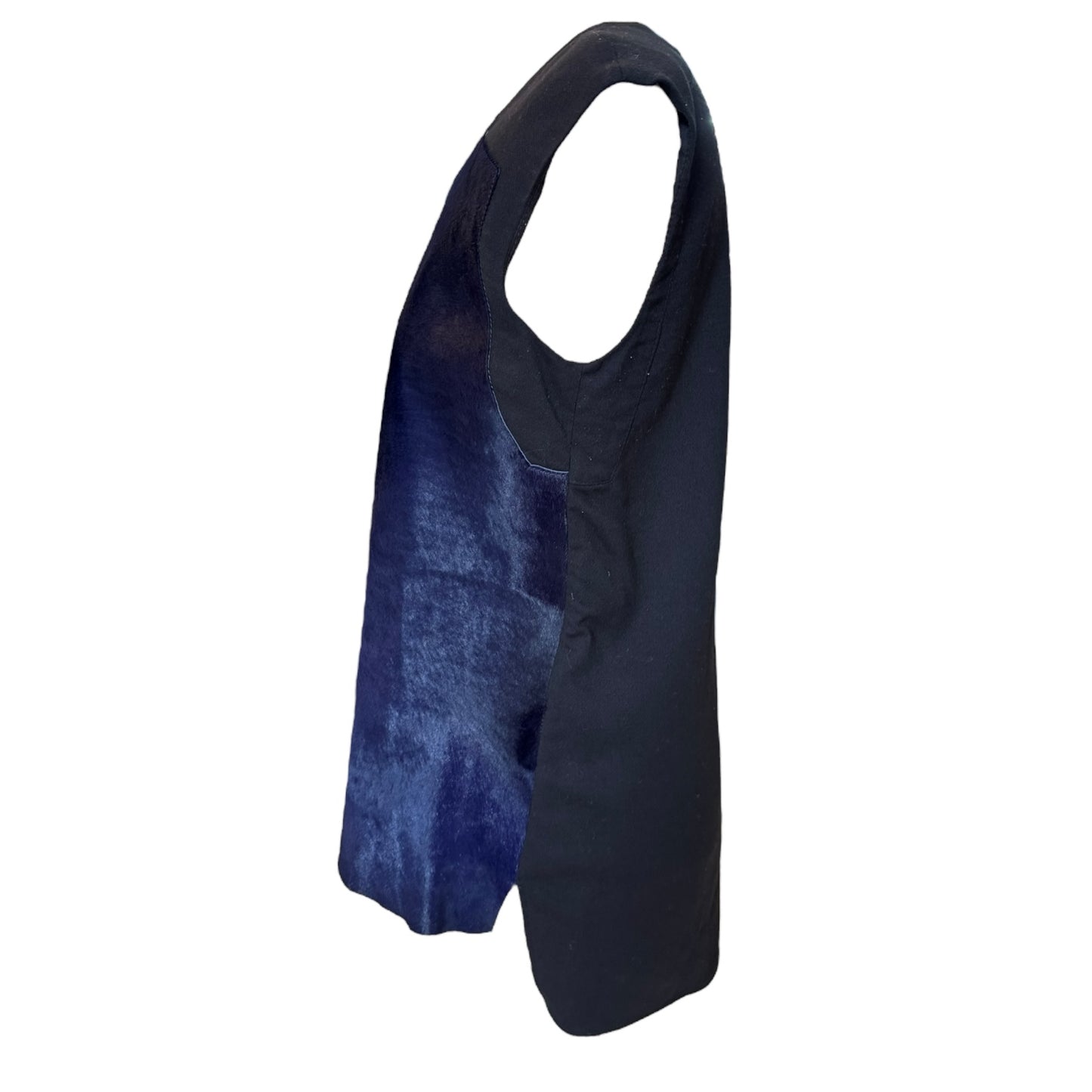 Helmut Lang Black and Blue Suede Top - 14