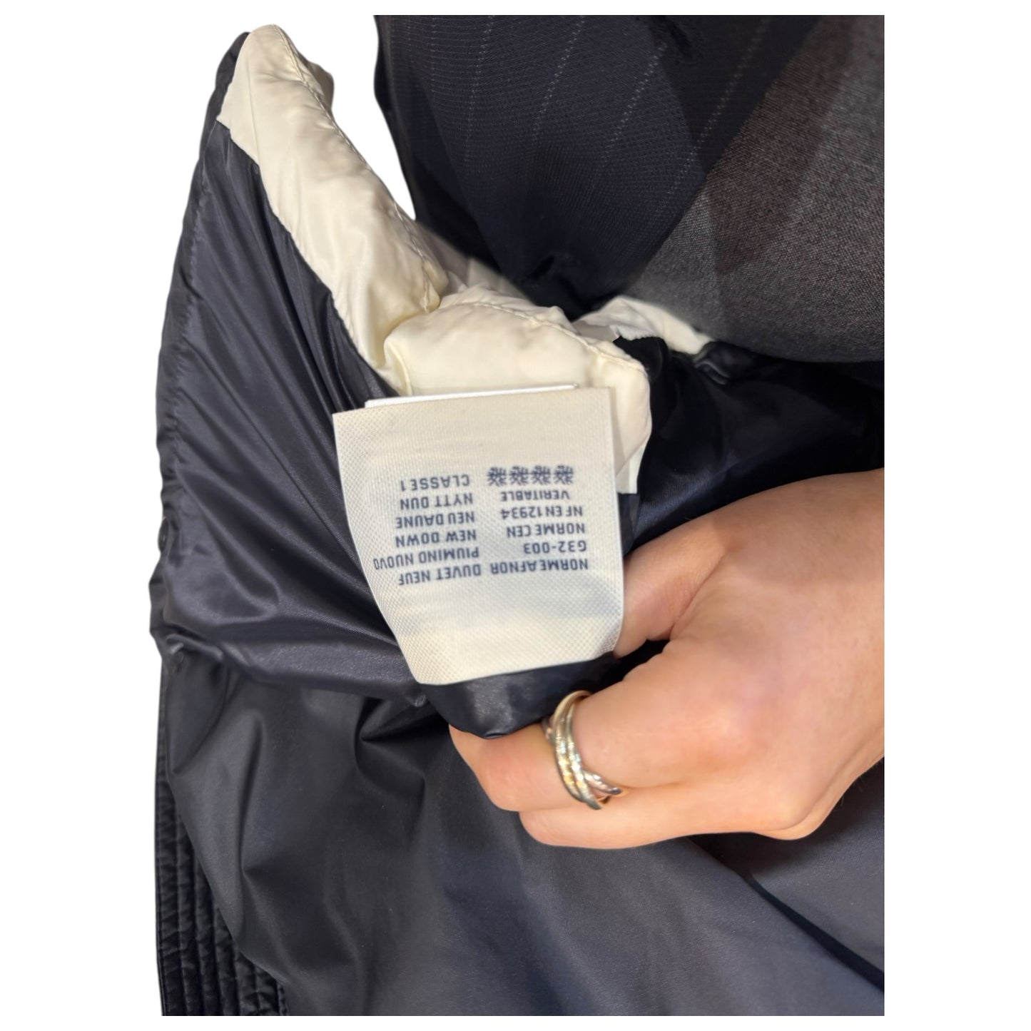 Moncler Grenoble Beverley Quilted Shell Jacket Cream and Black Trim - 8