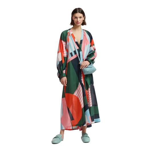 Essentiel Antwerp Abstract Cotton Maxi Dress - One Size