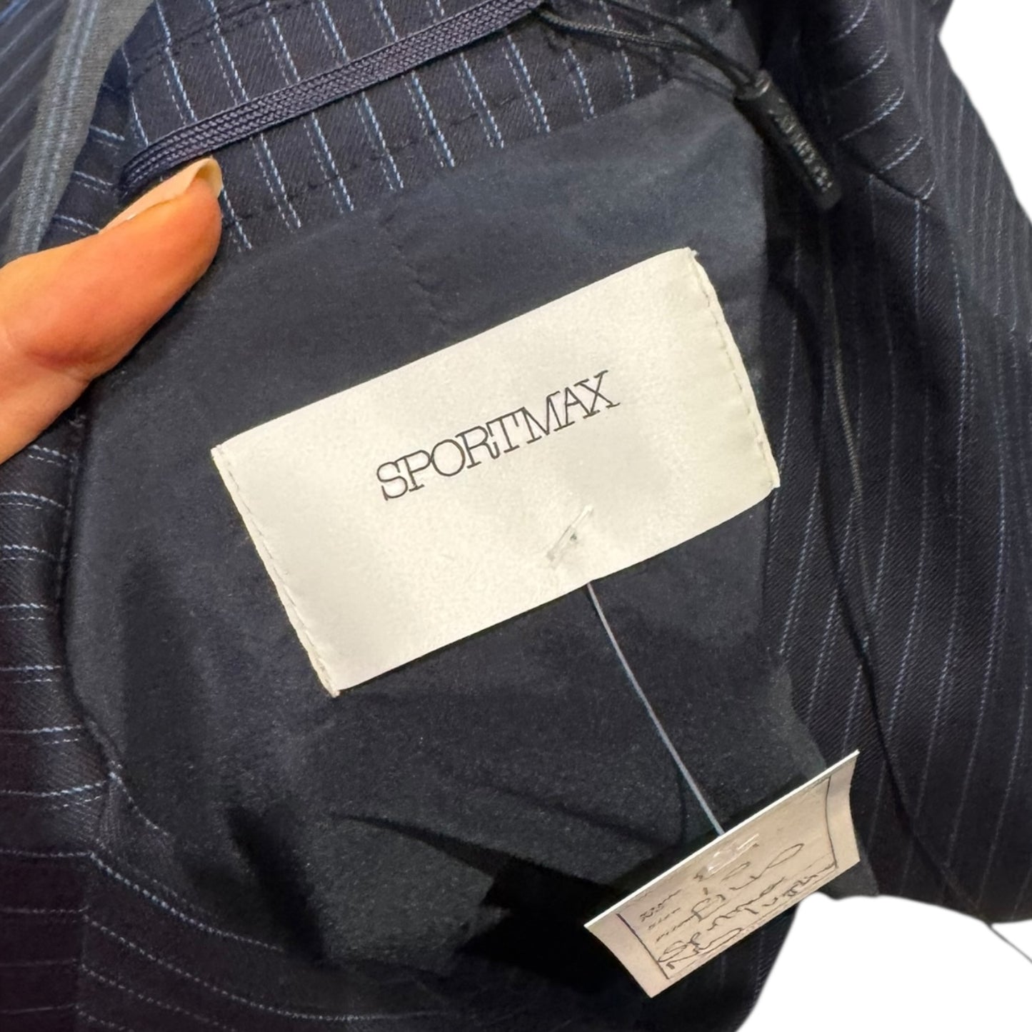 SportMax Navy Pinstripe Longline Gilet - 10