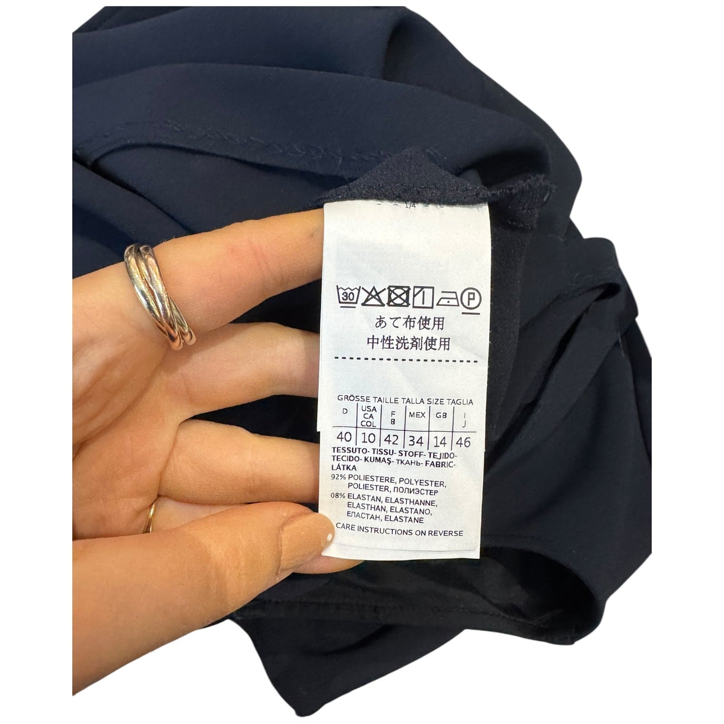 Marella Navy Half Sleeve Belted Dress - 14