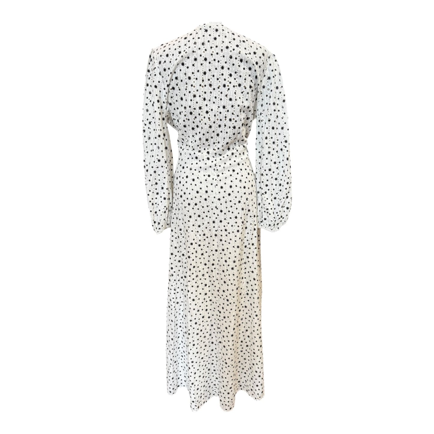 Rixo Blair Broderie Anglaise White and Black Dress - 14/16