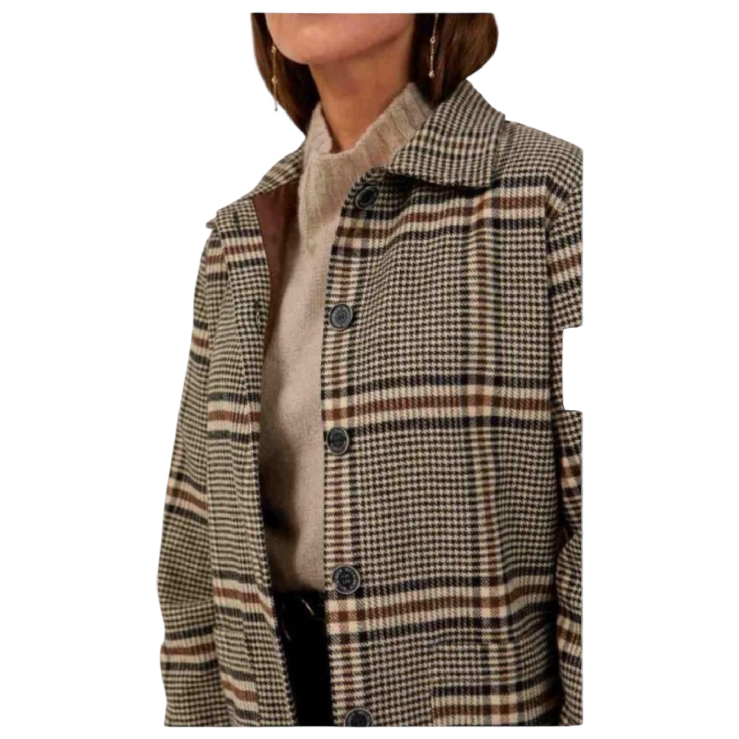 Mus & Bombon Grey and Brown Check Coat - 12