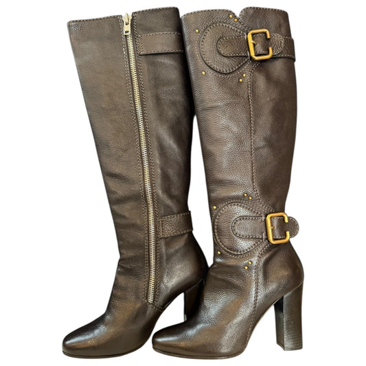 Chloe Dark Brown Knee High Boots - 39 / 6