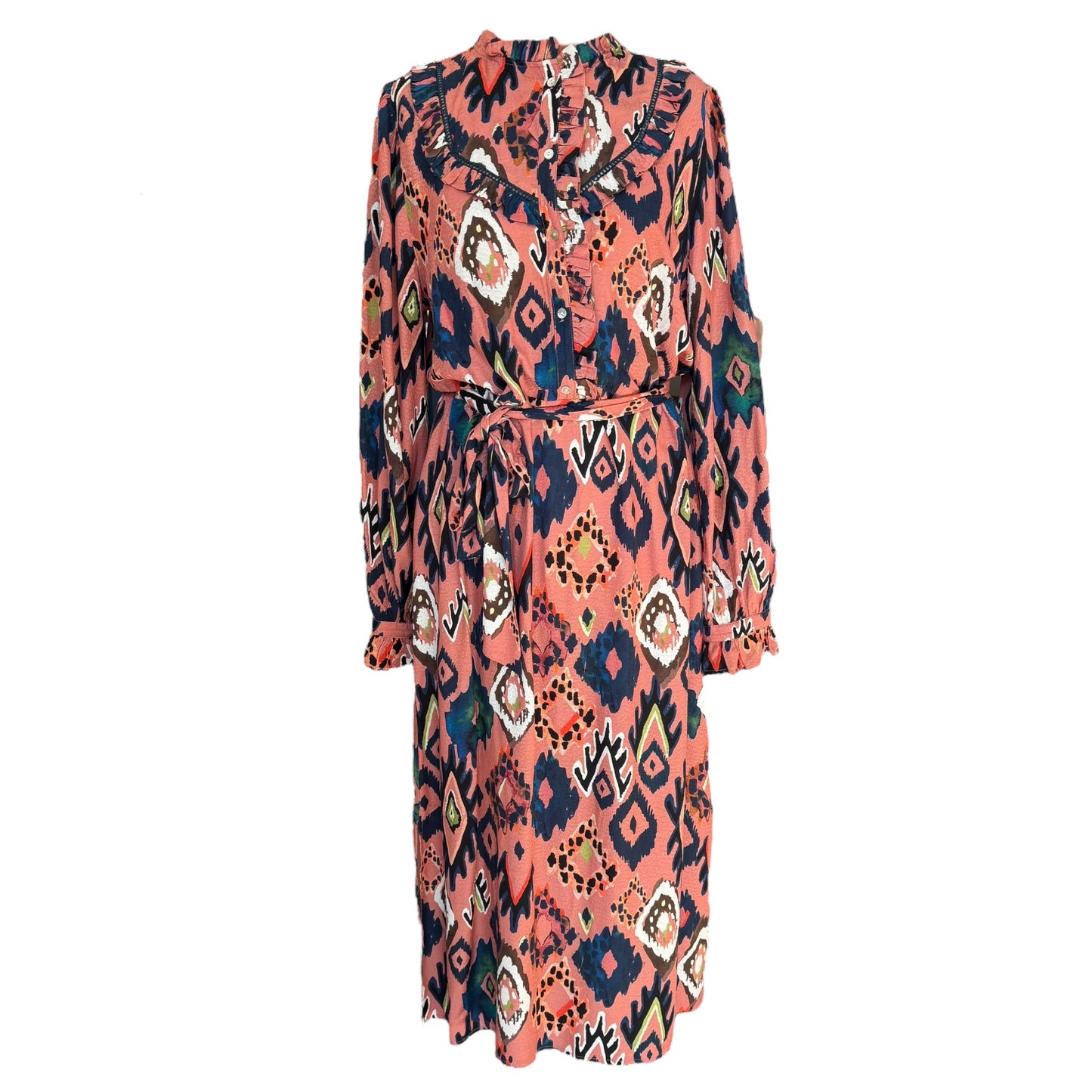 POM Amsterdam Terracotta Pattern Dress - 12