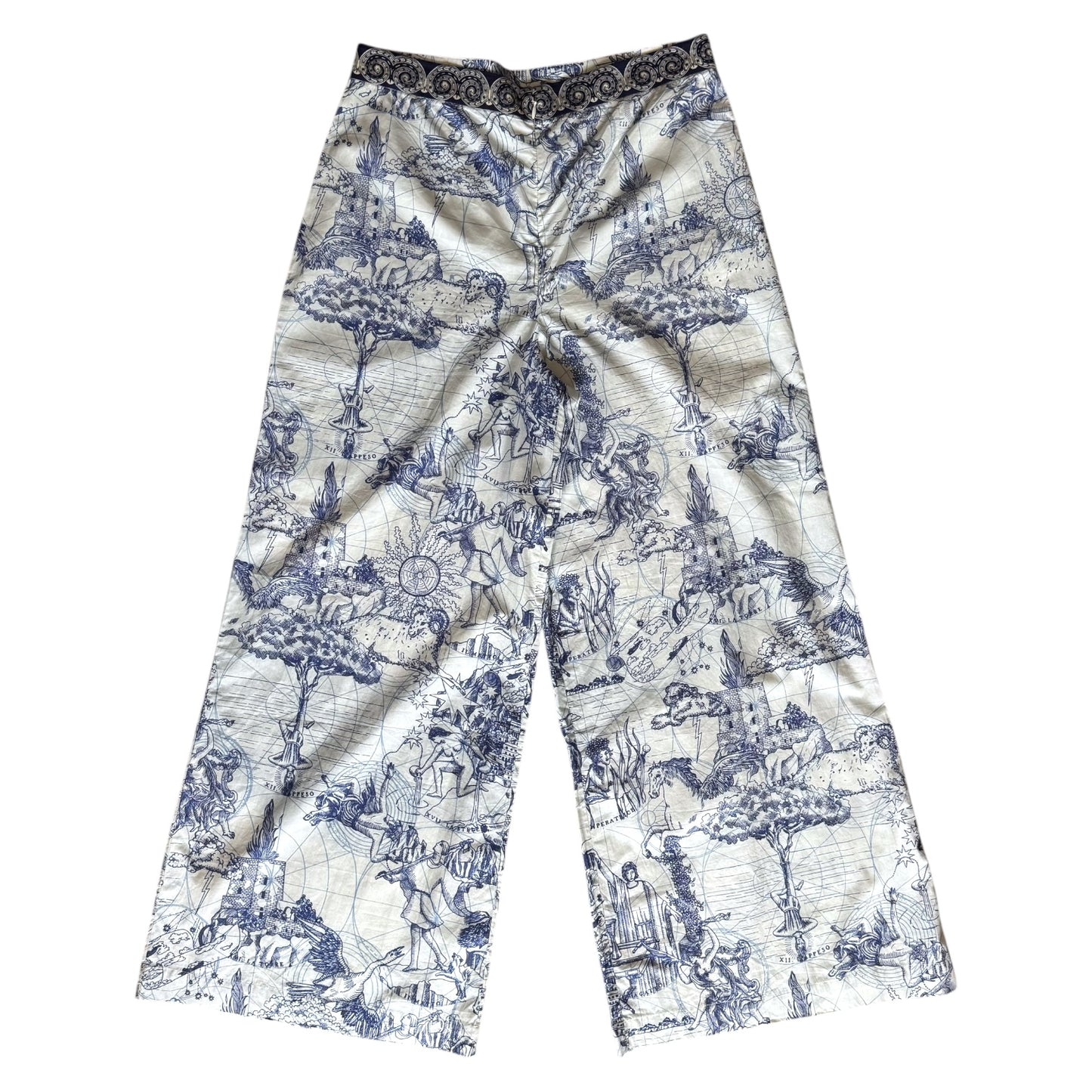 Le Sirenuse Blue and White Cotton Trousers - 10