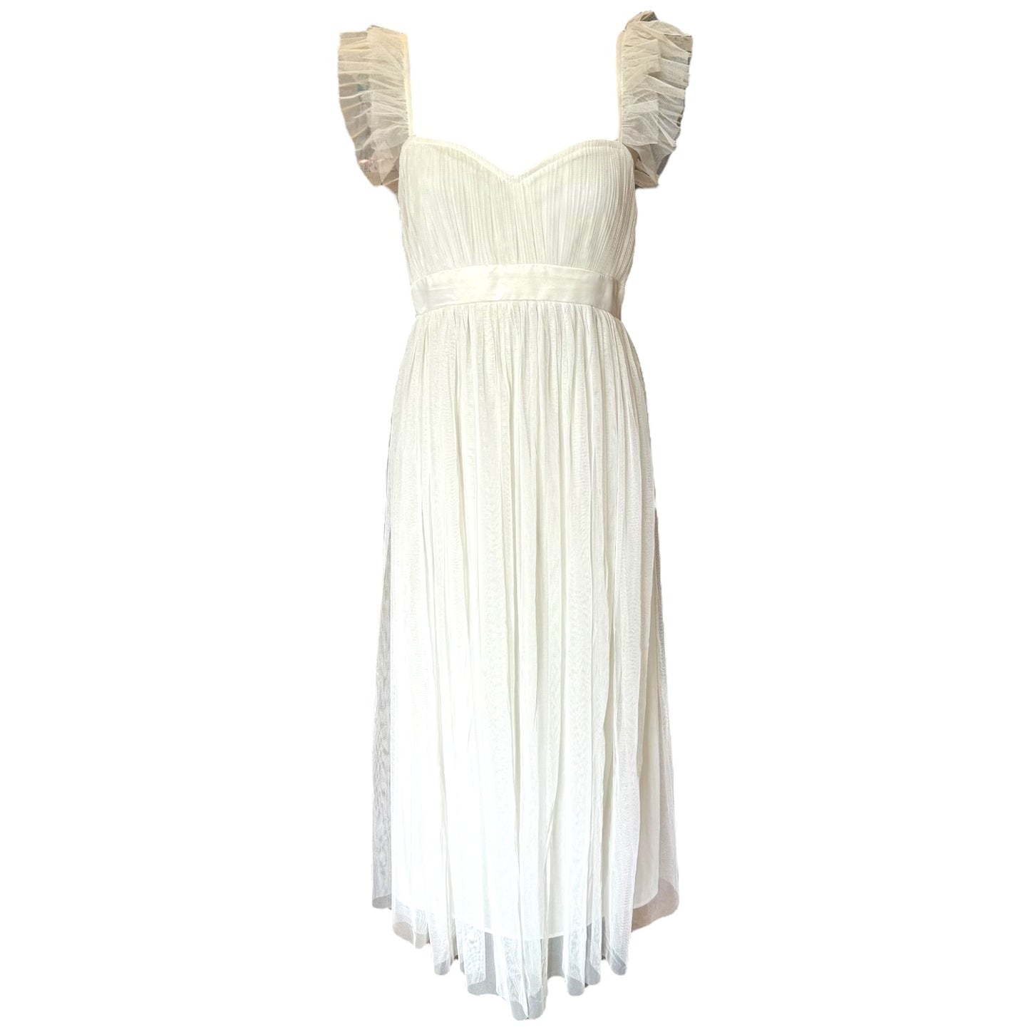 Anaya With Love Tulle Frill Sleeve Midaxi Dress - 10 - NEW