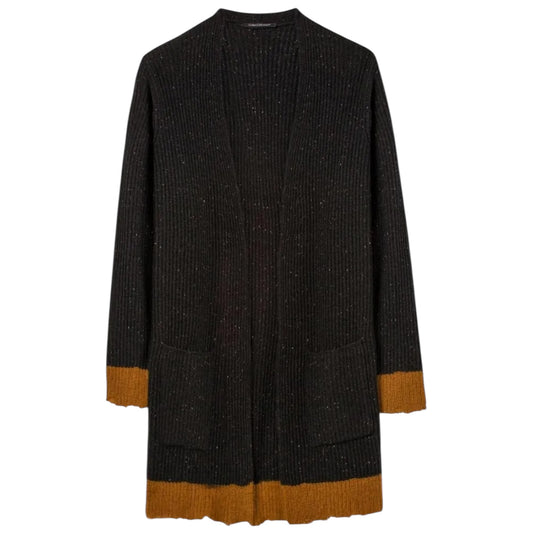 Luisa Cerano Black and Olive Virgin Wool Cardigan - 12 - NEW