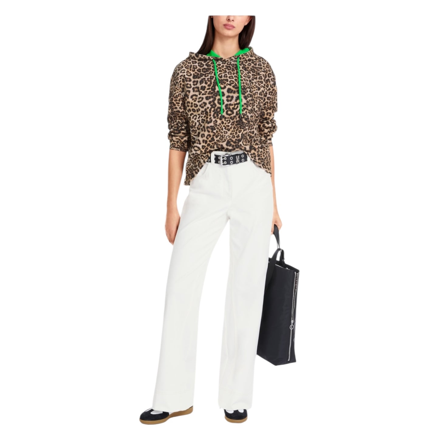 Marc Cain Leopard Print Hoodie - 14 - NEW