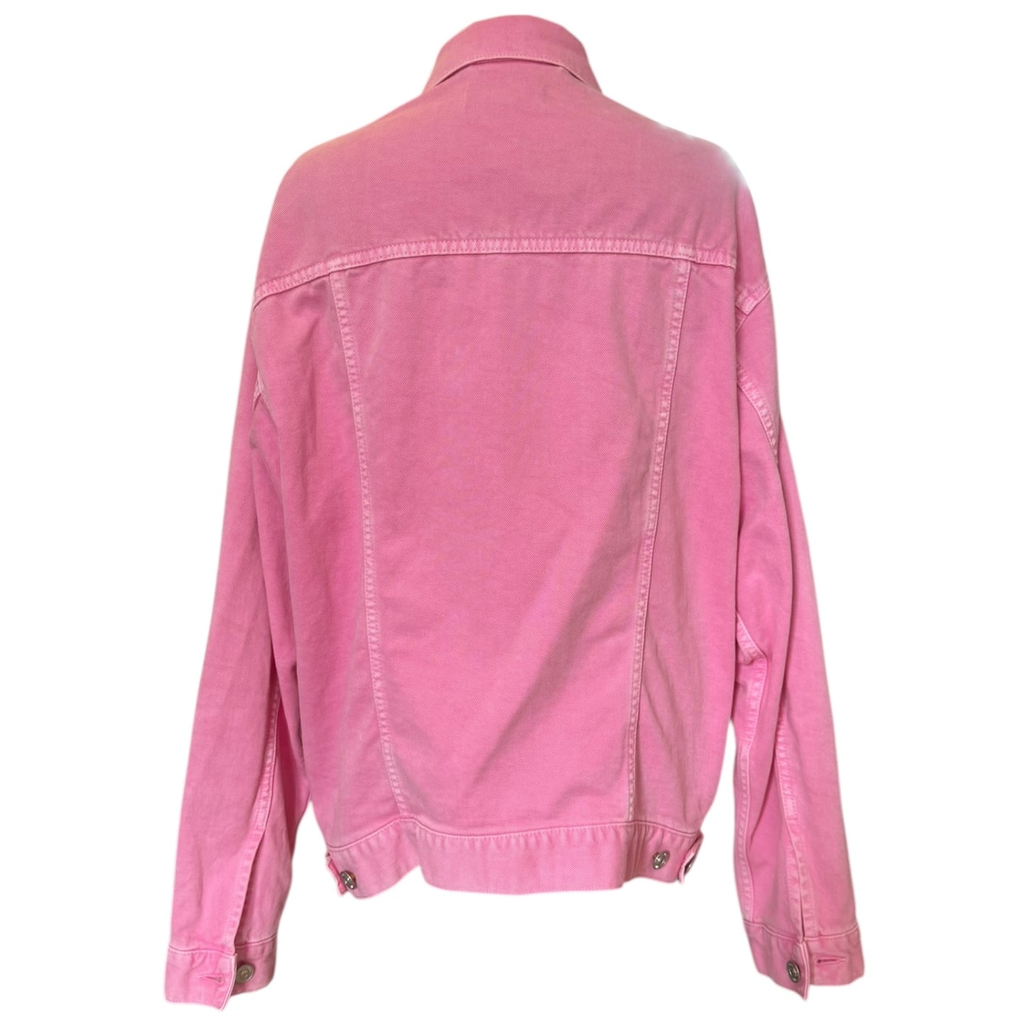 Balenciaga Pink Printed Logo Denim Jacket