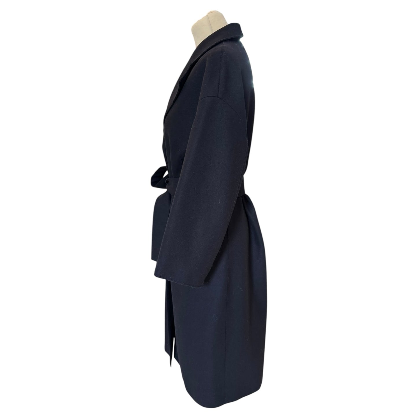 Jil Sander Navy Wool Blend Coat - 10