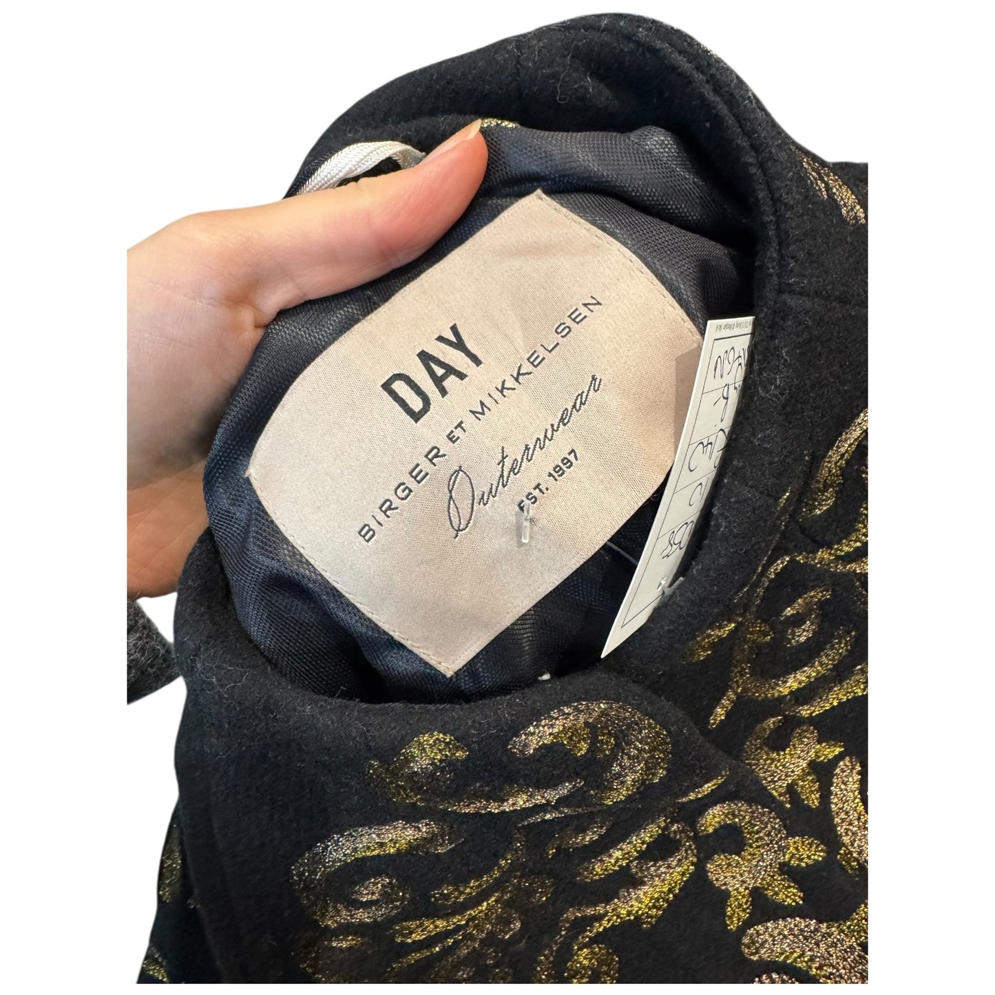 Day Birger et Mikkelsen Black Gold Brocade Coat - 10