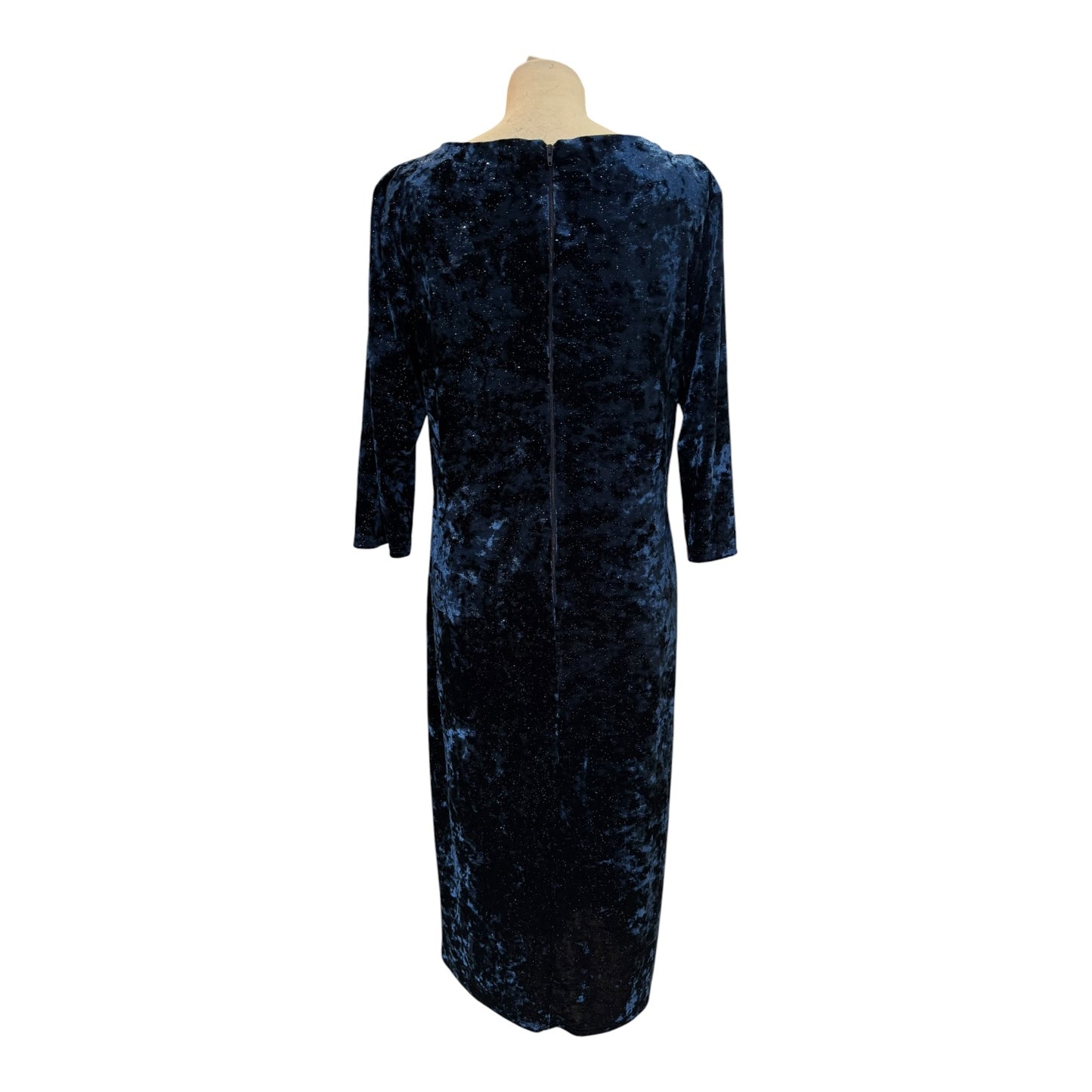 KDK London Blue Velvet Dress - 16/18 - NEW