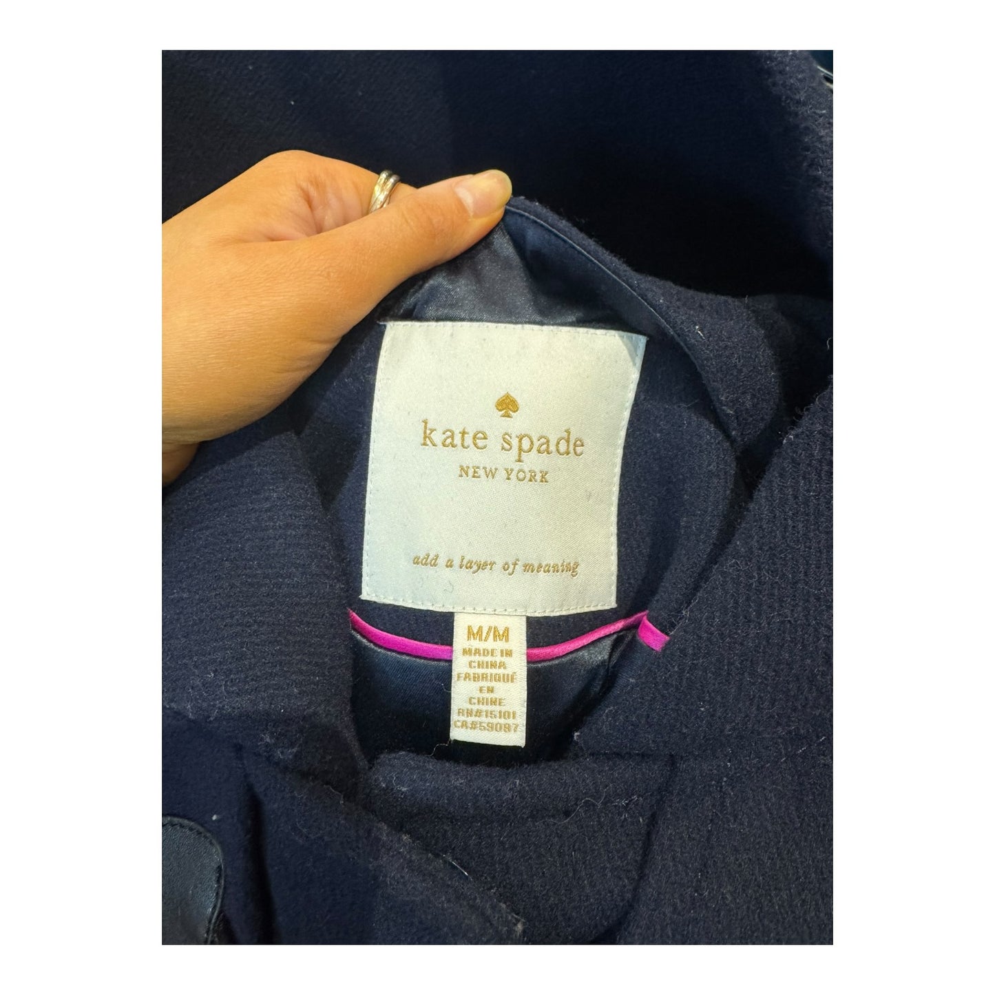 Kate Spade Navy Duffle Coat - 12
