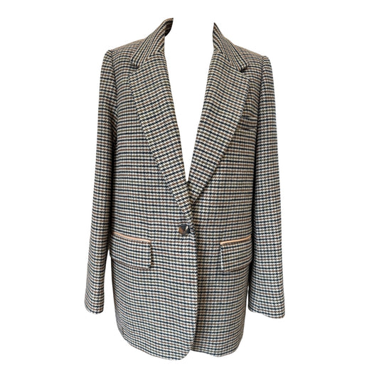 Joules Navy and Brown Houndstooth Blazer - 12