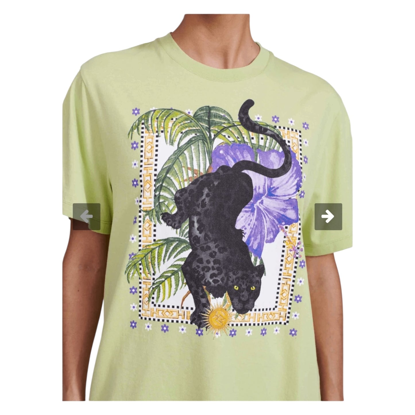 Hayley Menzies Prowling Panther T-Shirt Lime - 10
