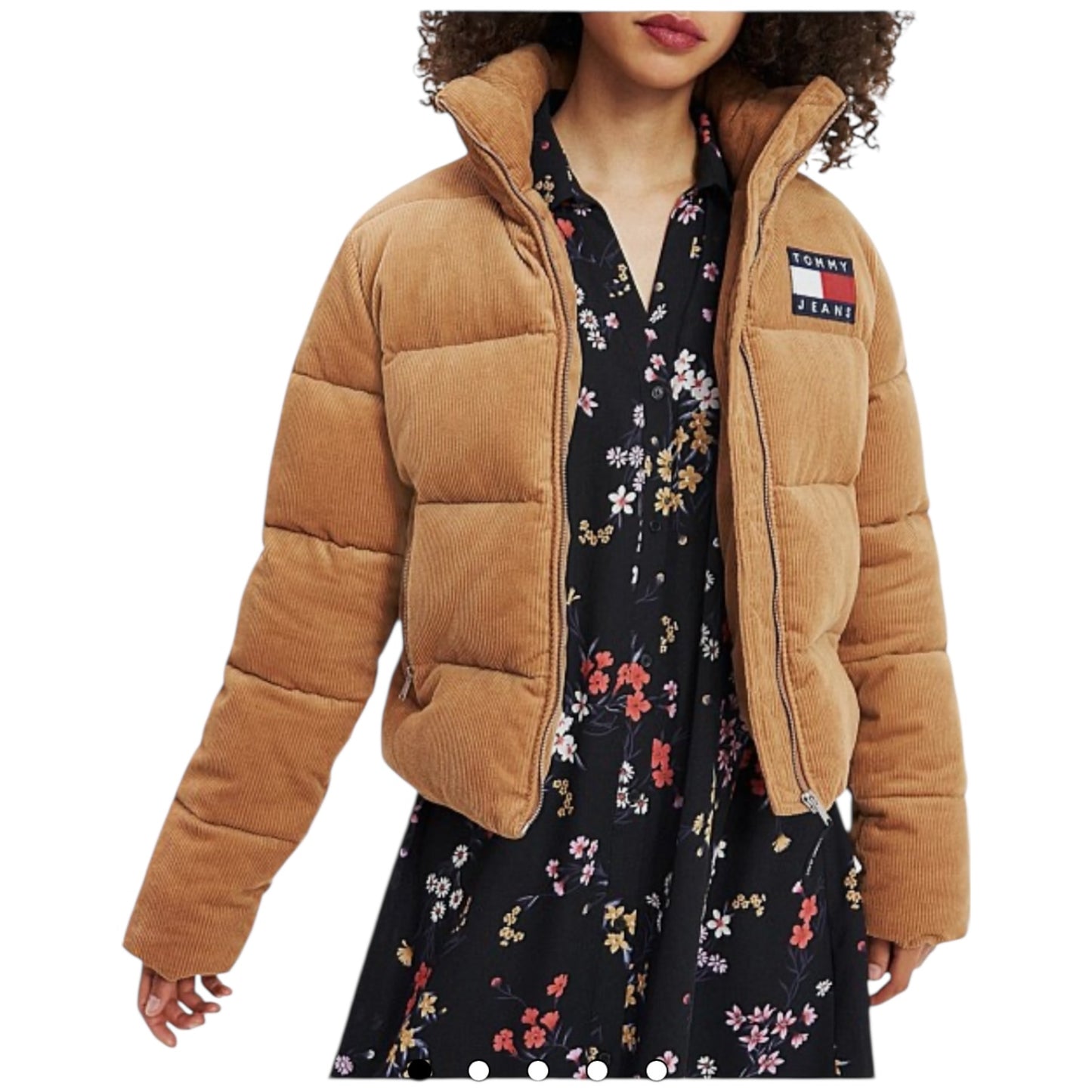 Tommy Jeans Camel Corduroy Puffer Jacket - 8/10