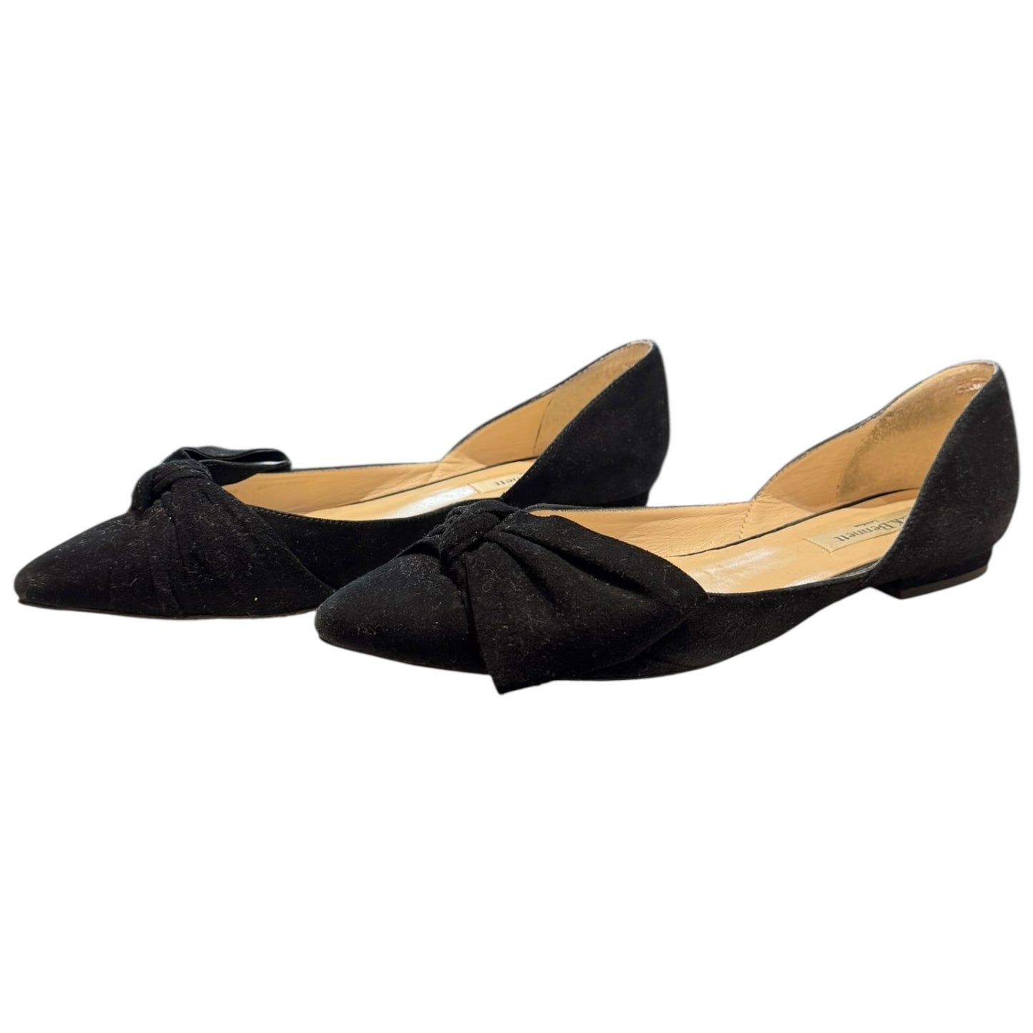 LK Bennett Black Suede and Leather Pointed Toe Pumps - 38 / 5