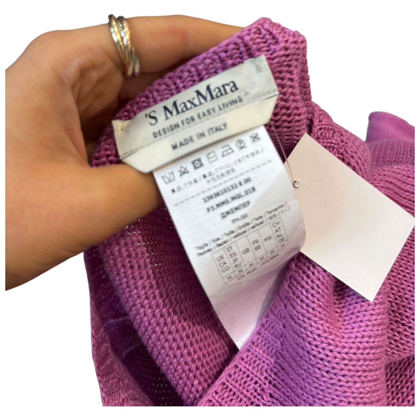 'S Max Mara Pink Linen Knit Jumper - 10