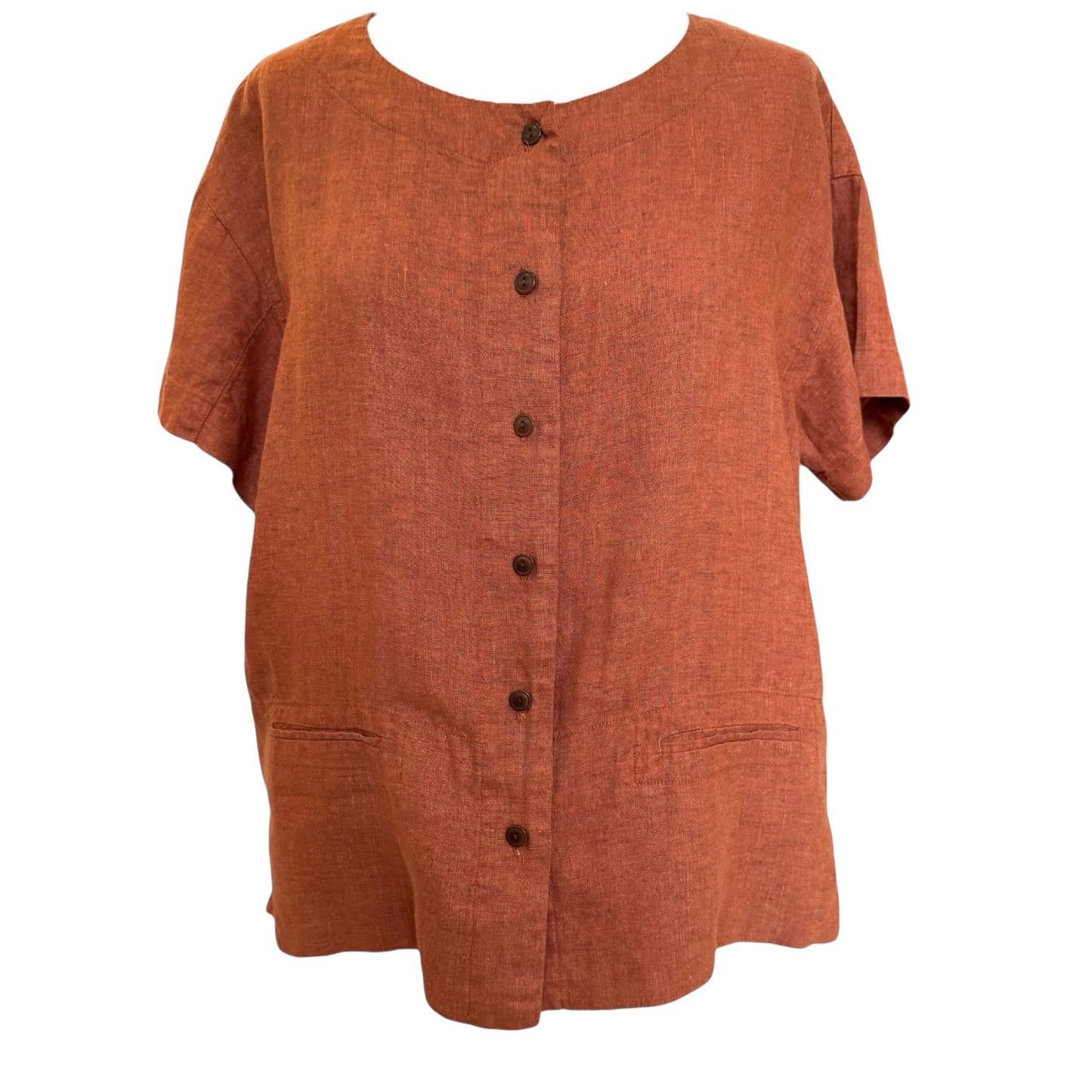 Poetry Terracotta Linen Shirt - 12