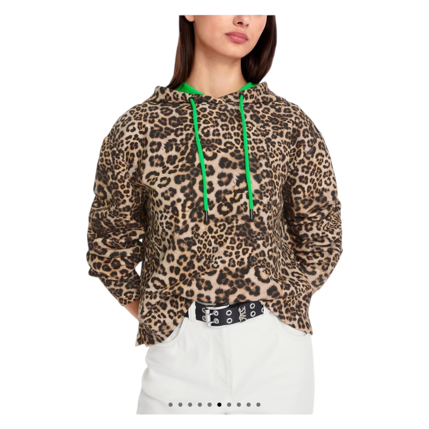Marc Cain Leopard Print Hoodie - 14 - NEW