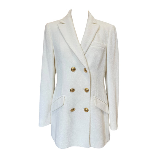 Escada Cream Virgin Wool Blend Blazer - 12