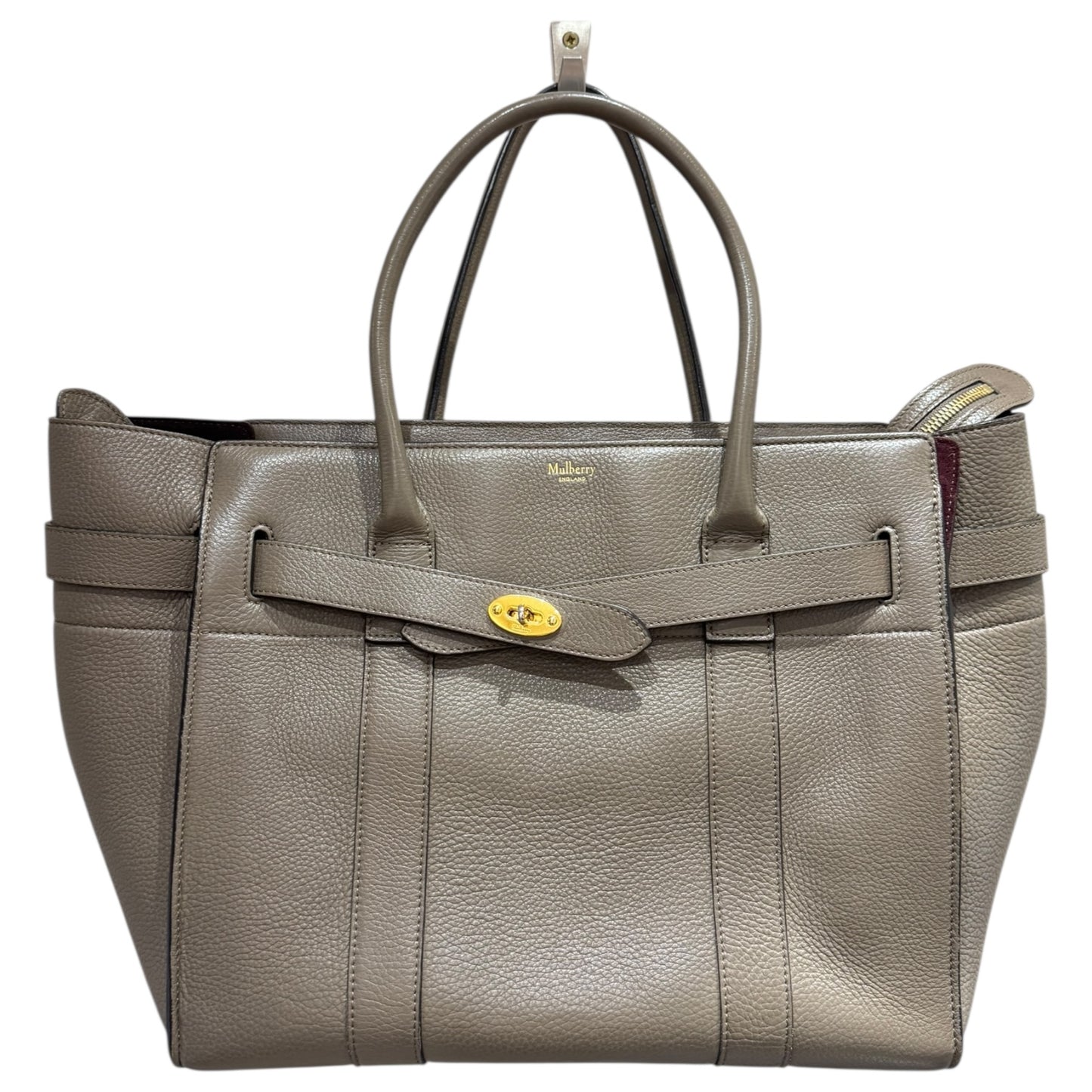 Mulberry Taupe Zipped Bayswater Bag