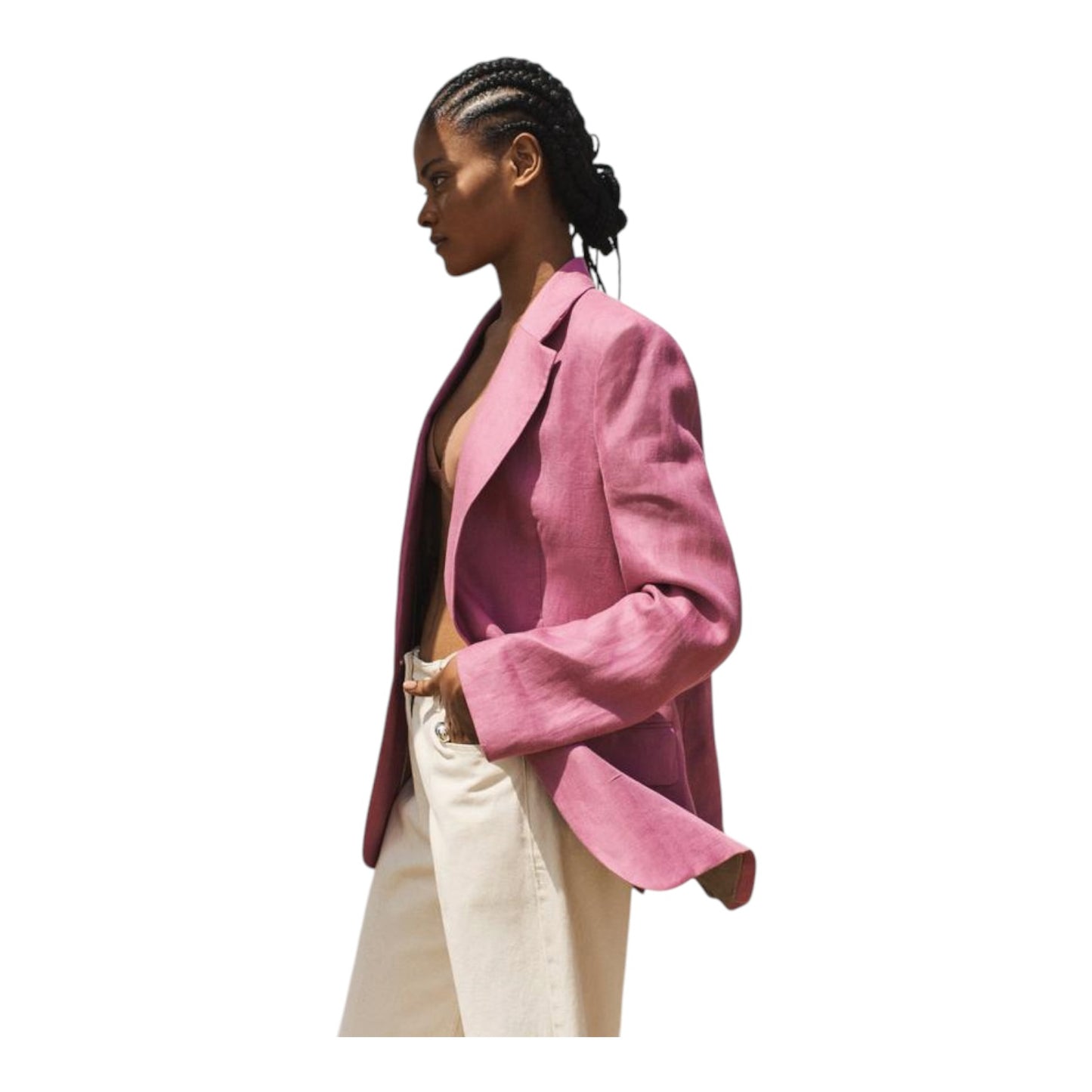 Jigsaw Pink Gibson Irish Linen Blazer - 12