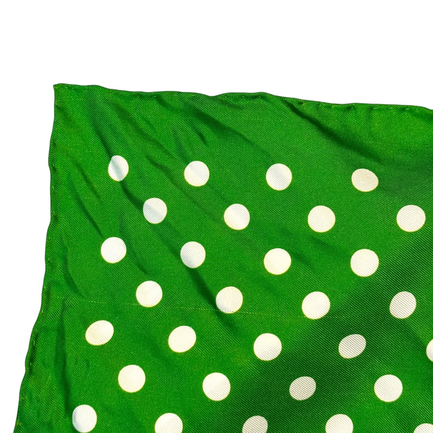 Valentino Green Polka Dot Silk Scarf