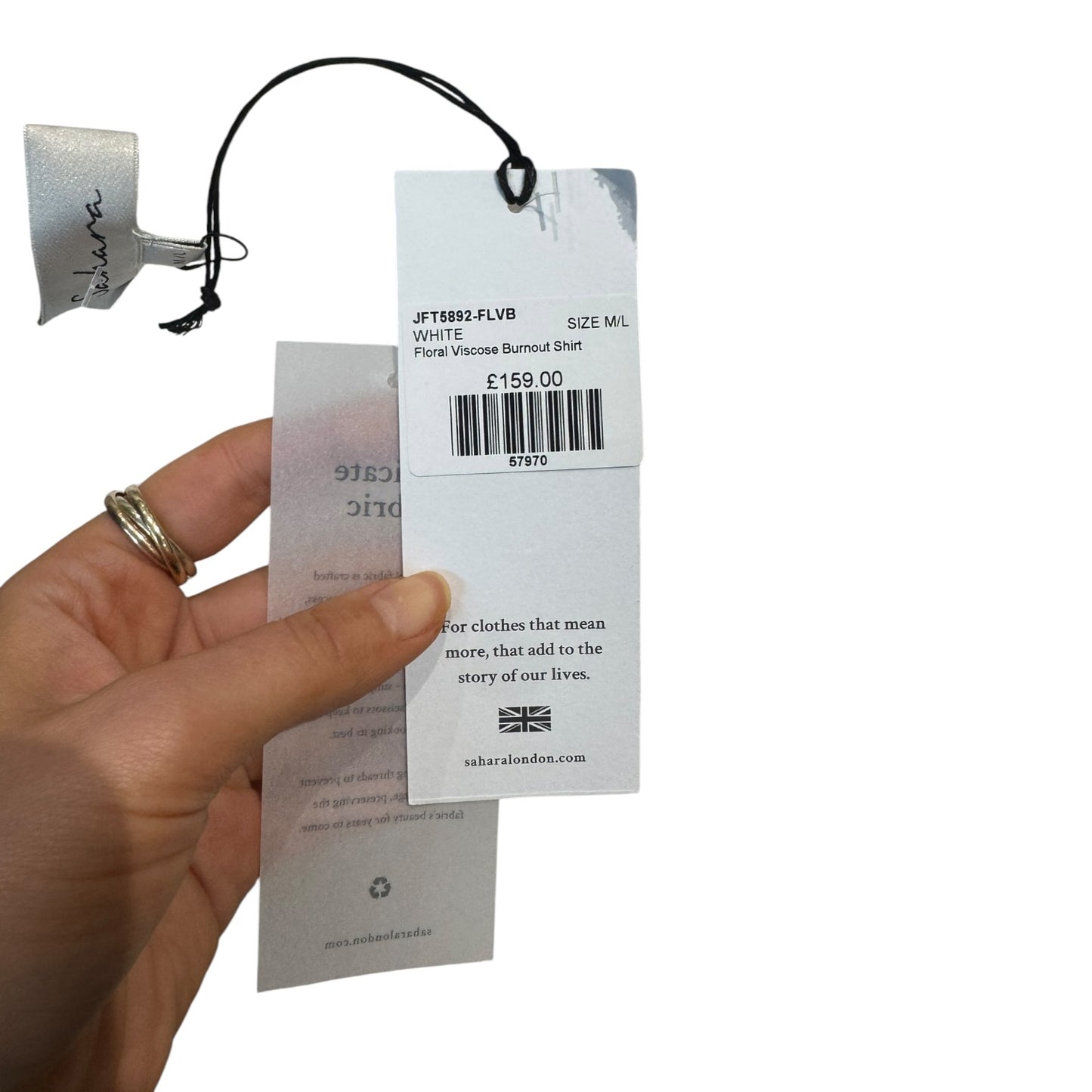 Sahara Floral Burnout White Shirt - 18 - NEW