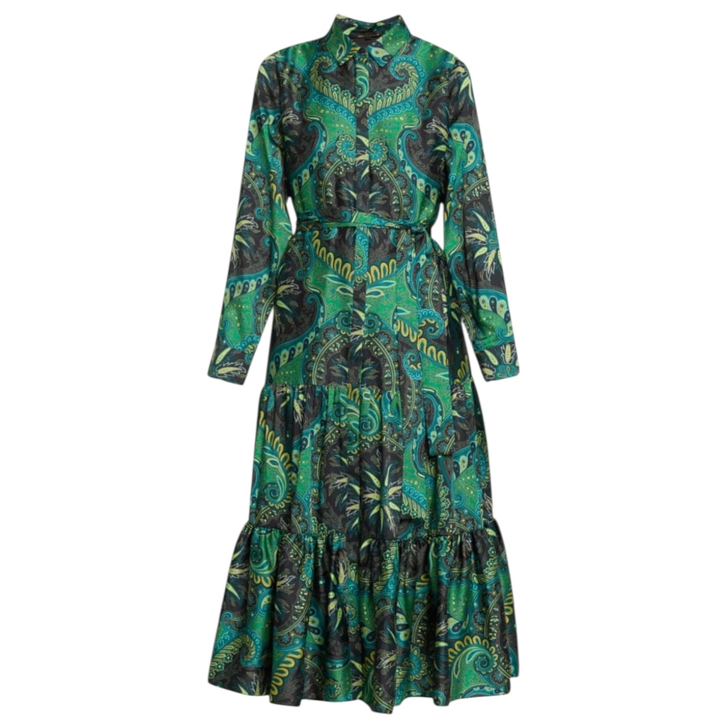 Kobi Halperin Romani-Tiered Paisley Print Midi Dress - 8/10