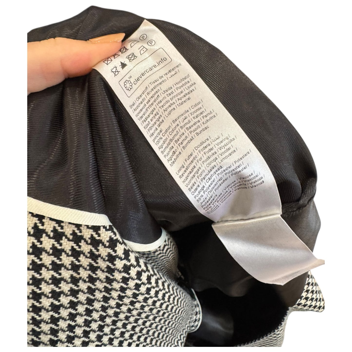 Part Two SonjaPW Black and Cream Houndstooth Blazer - 8