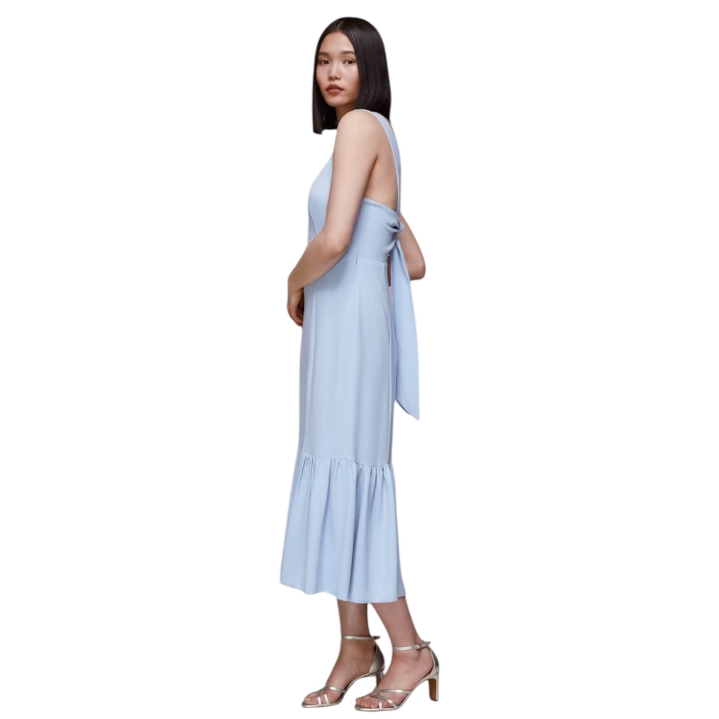 Whistles Pale Blue 'Sarah Tie Detail' Dress - 10