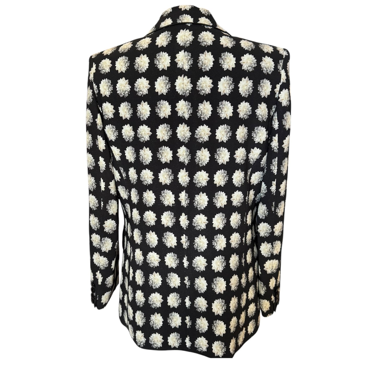 Max Mara Black and White Floral Blazer - 10