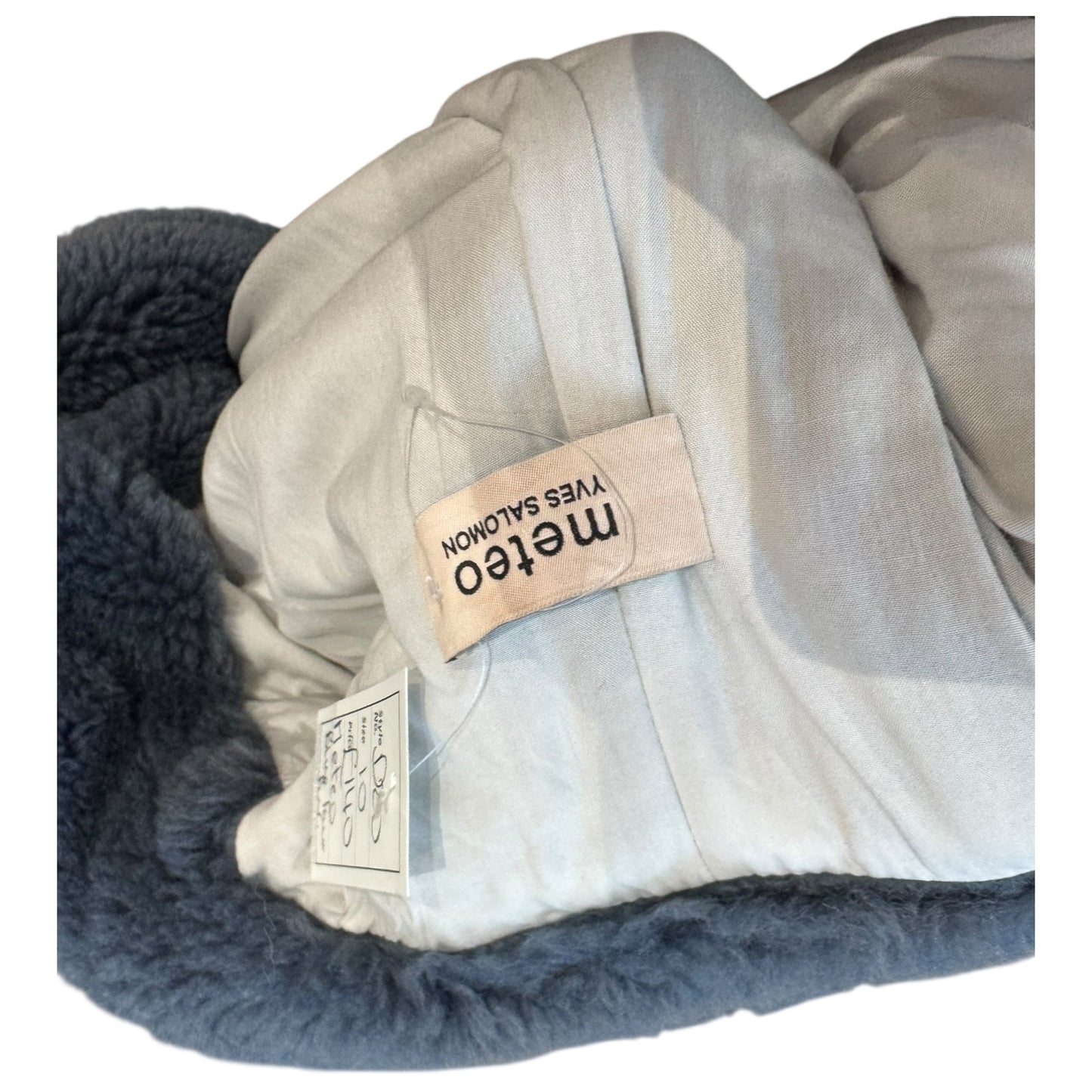 Meteo Yves Salomon Blue Wool Boucle Longline Coat - 10