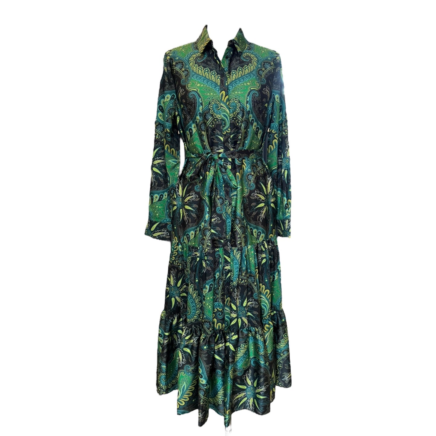Kobi Halperin Romani-Tiered Paisley Print Midi Dress - 8/10