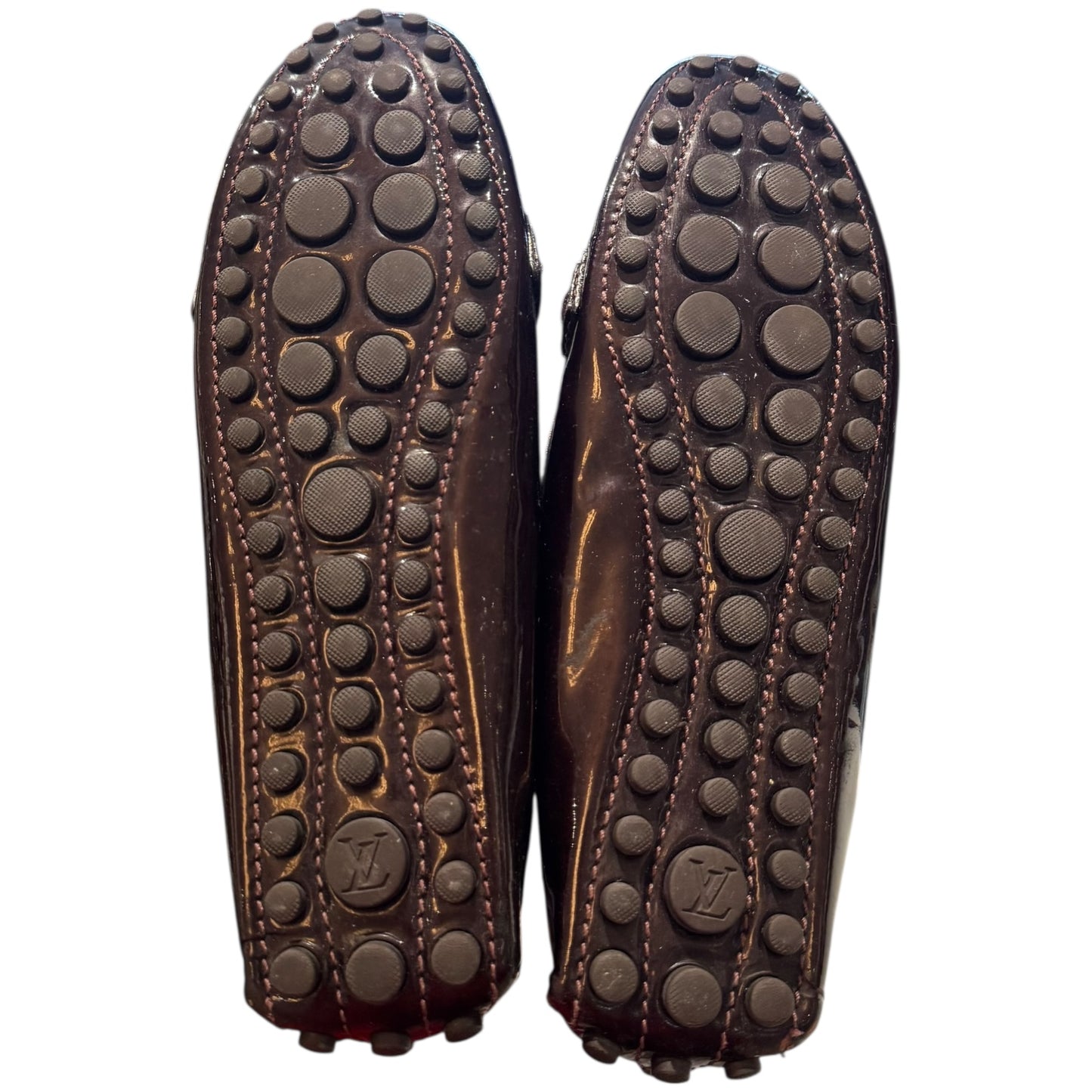 Louis Vuitton Dauphine Burgundy Patent Leather Loafers - 37.5 / 4.5