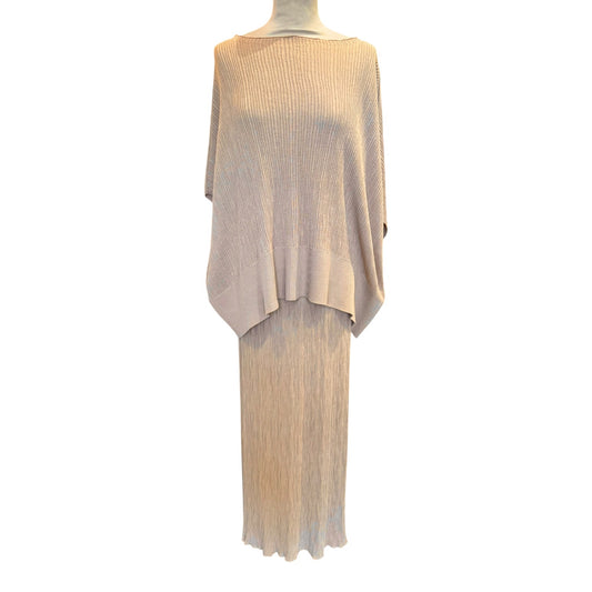 Antonelli Firenze Beige Rib Knit Two Piece - 12/14