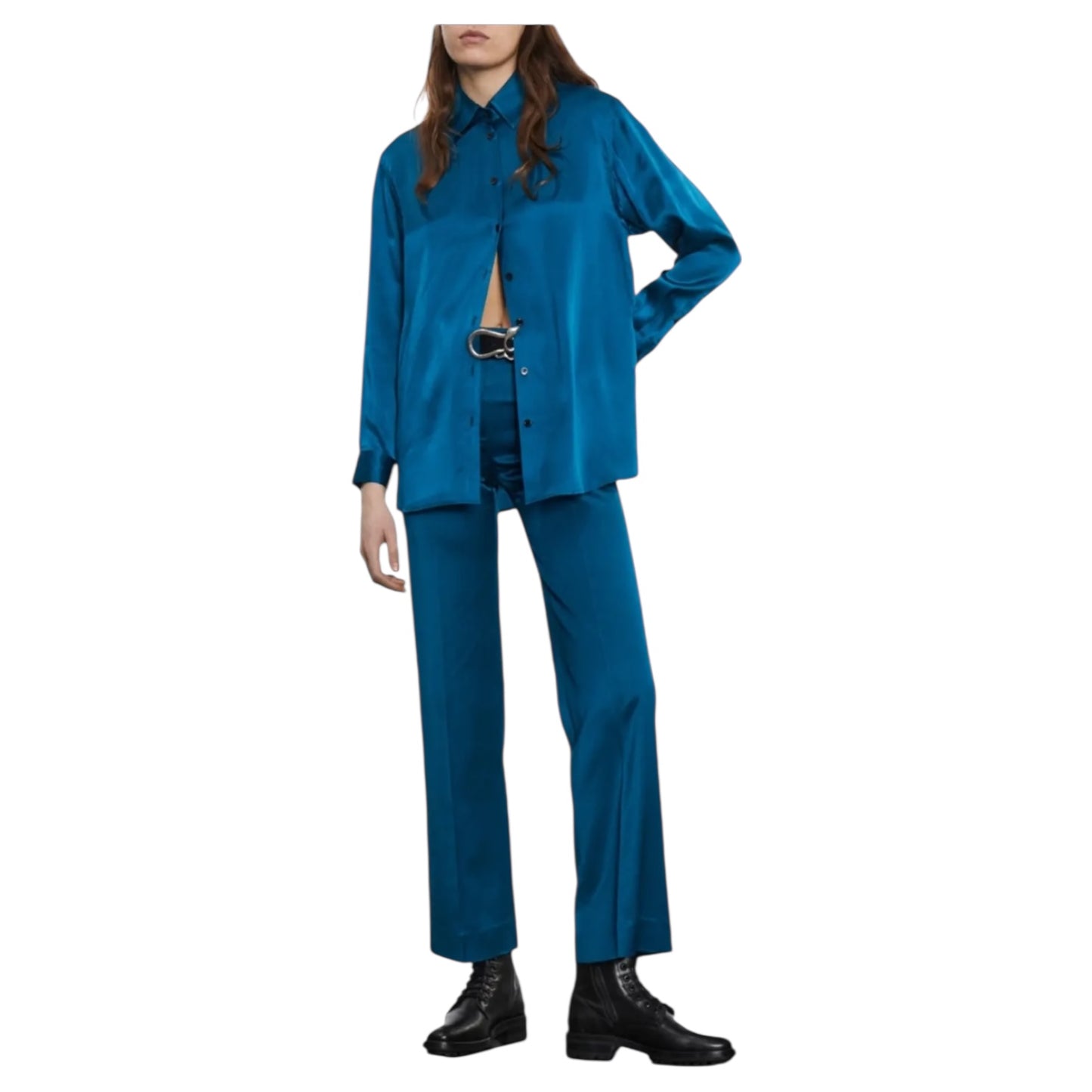 The Kooples Teal Silk Shirt - 10