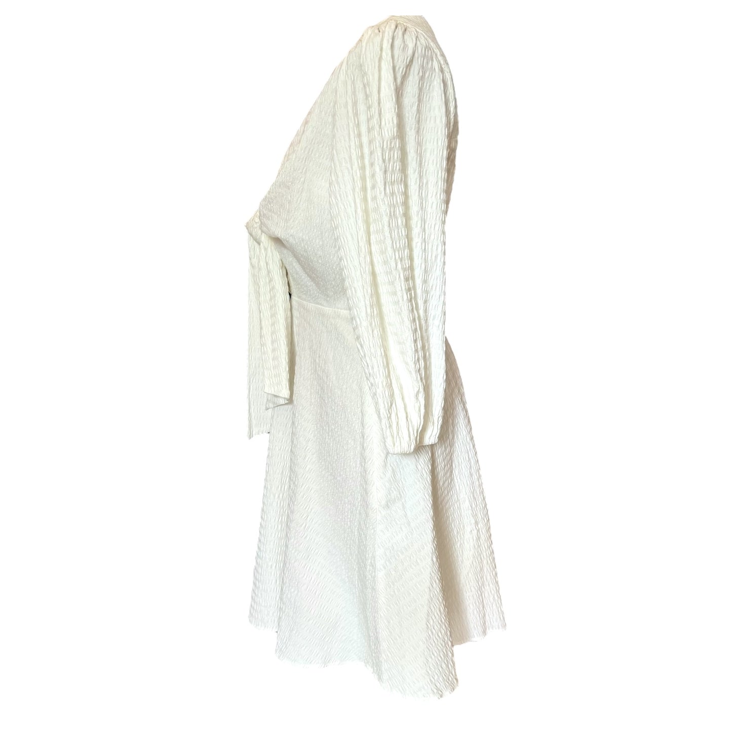 Ted Baker White Askas Seersucker Tie Front Mini Dress - 10 - NEW