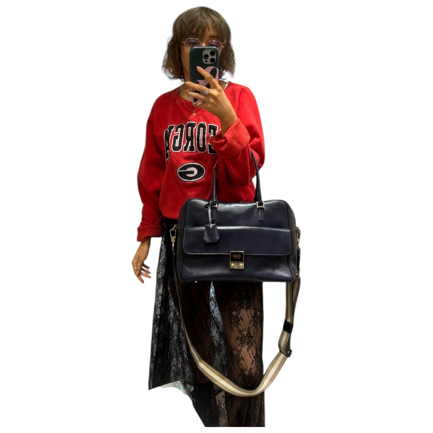 Anya Hindmarch Carker Navy Tote Bag
