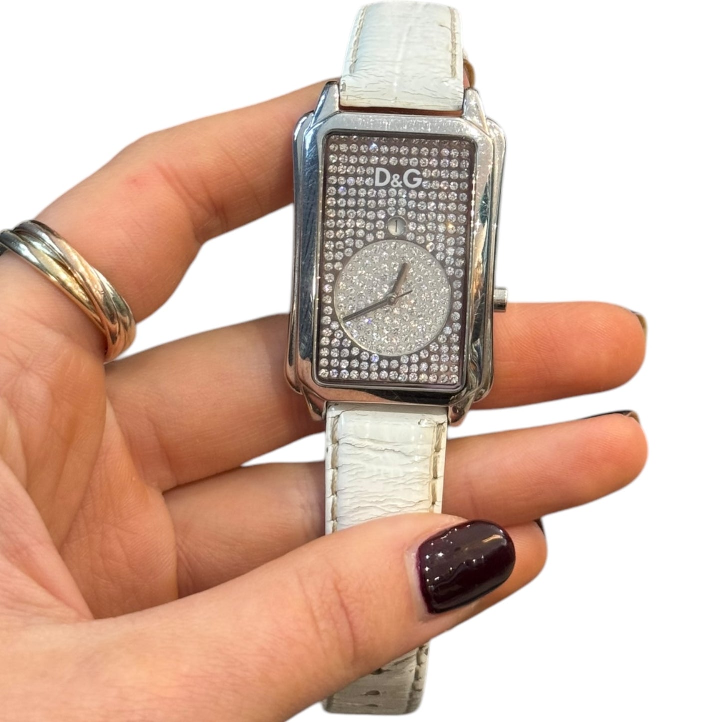 Dolce and Gabbana Silver Diamante Watch