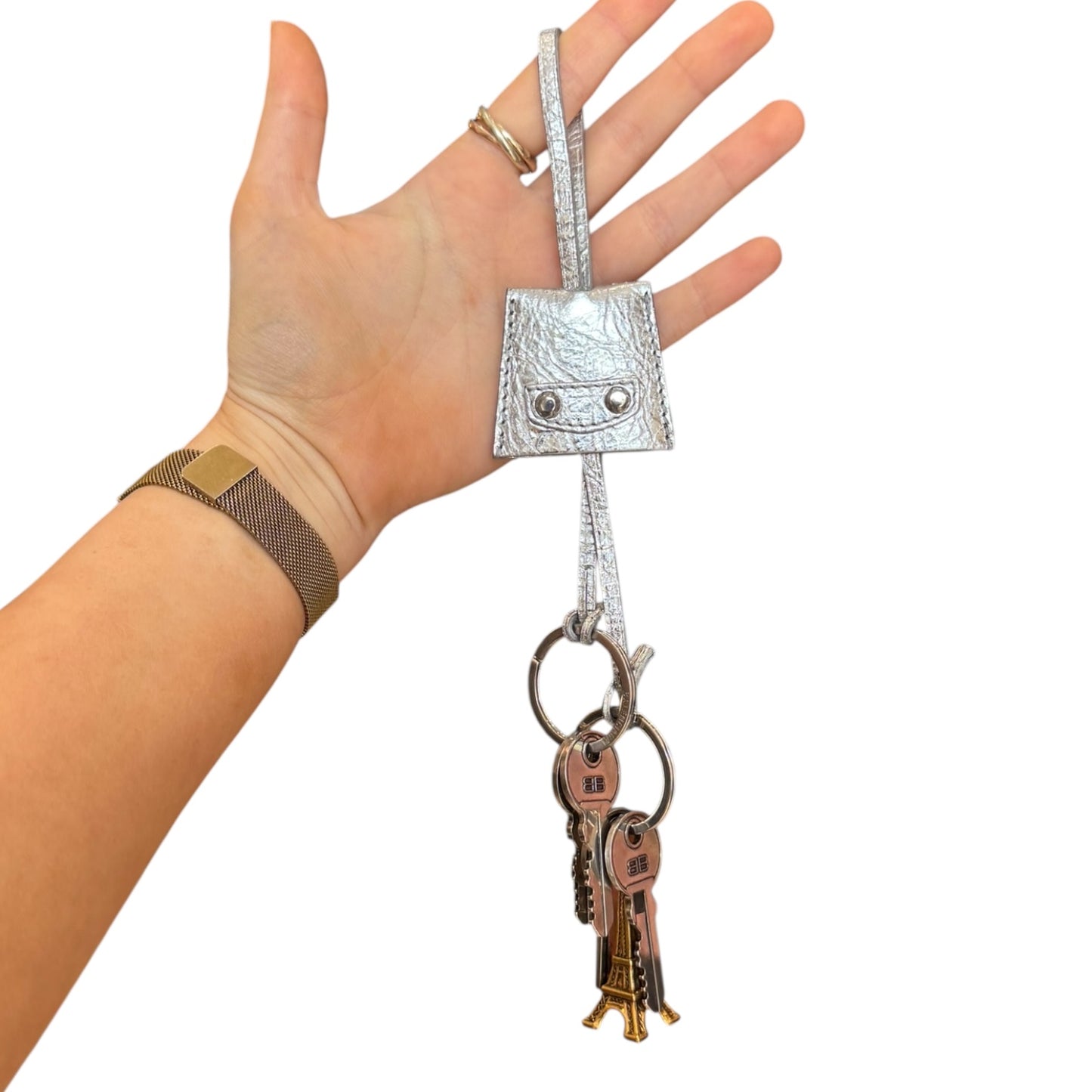 Balenciaga Silver Key Chain