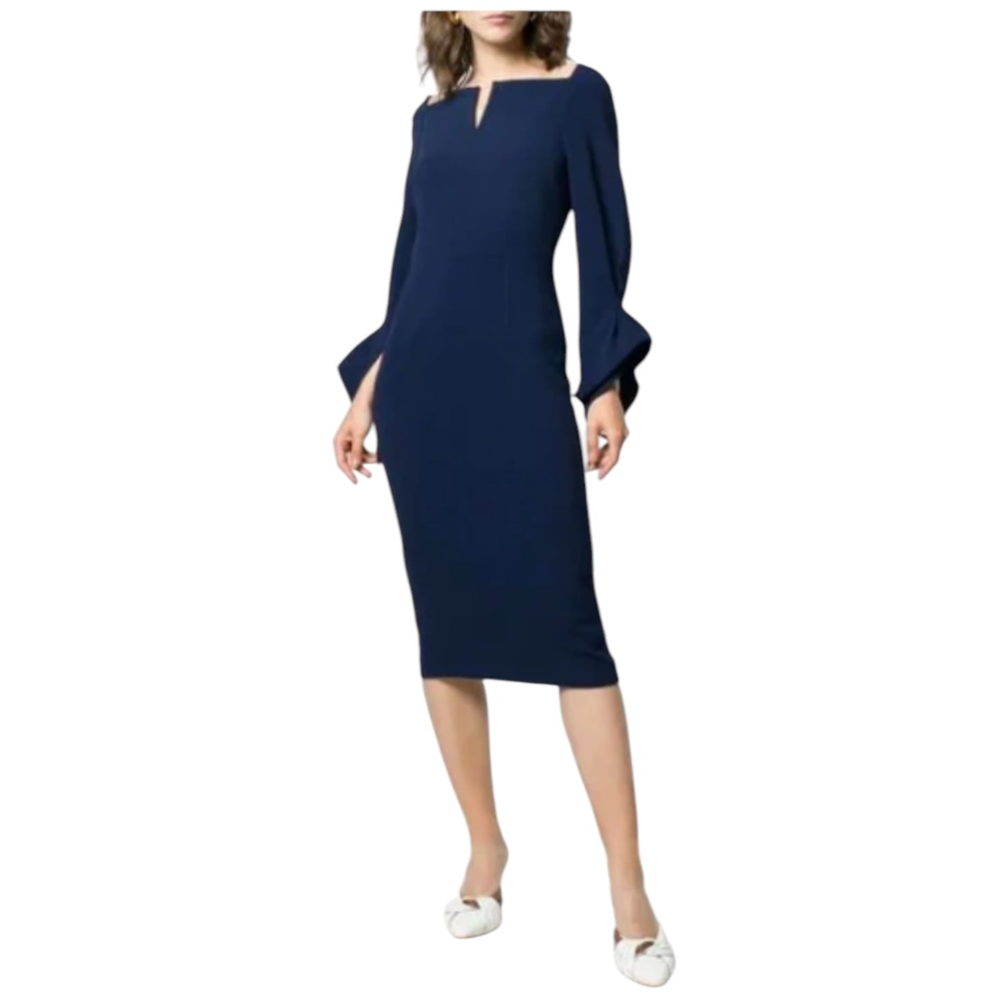 Roland Mouret Navy 'Rosslare' Crepe Dress - 10
