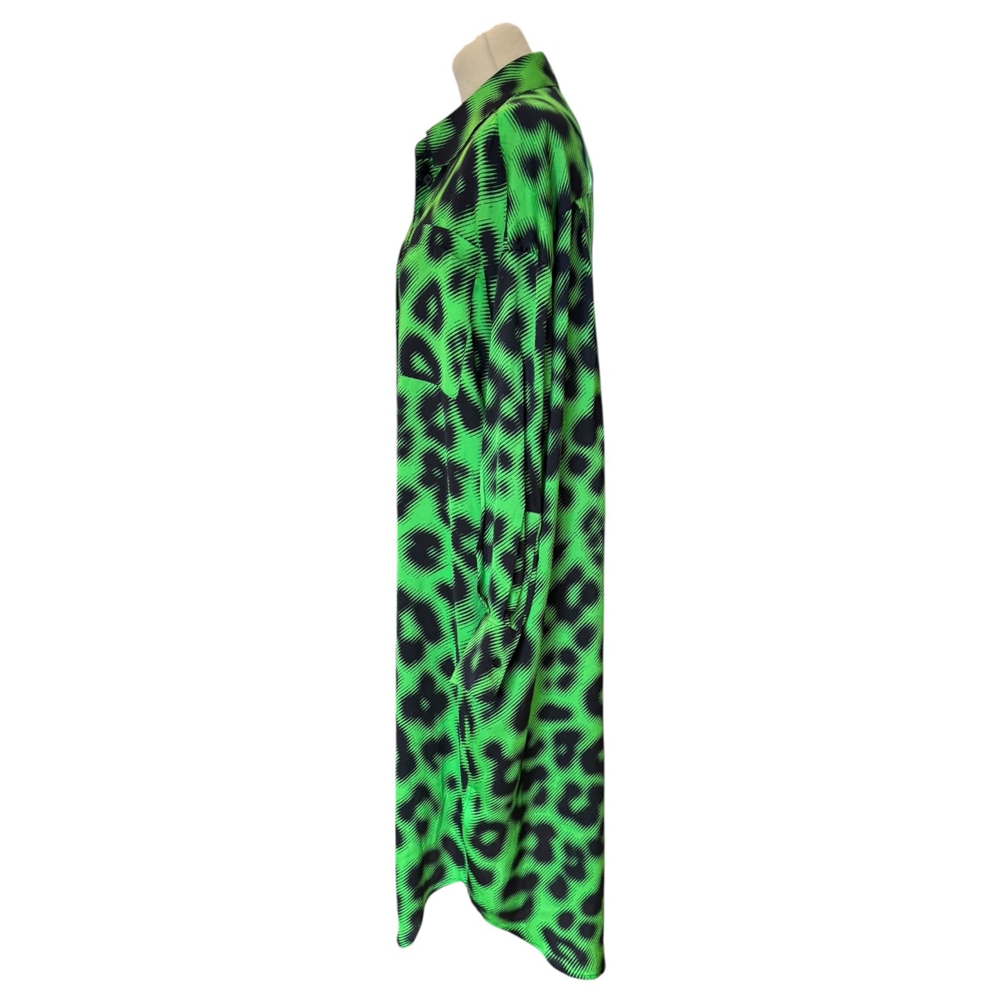 Essentiel Antwerp Eliam Green and Black Animal Print Dress - NEW - XS (Oversized)