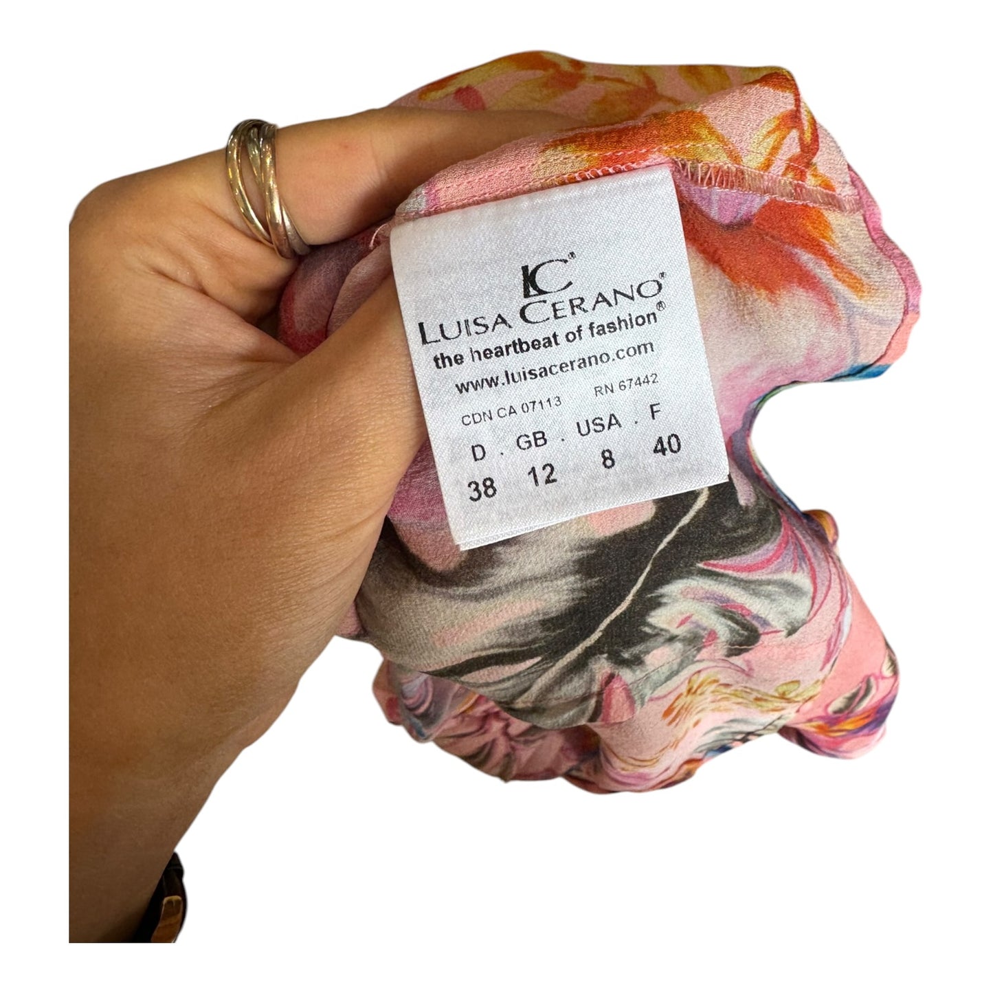 Luisa Cerano Pink Patterned Silk Top - 12