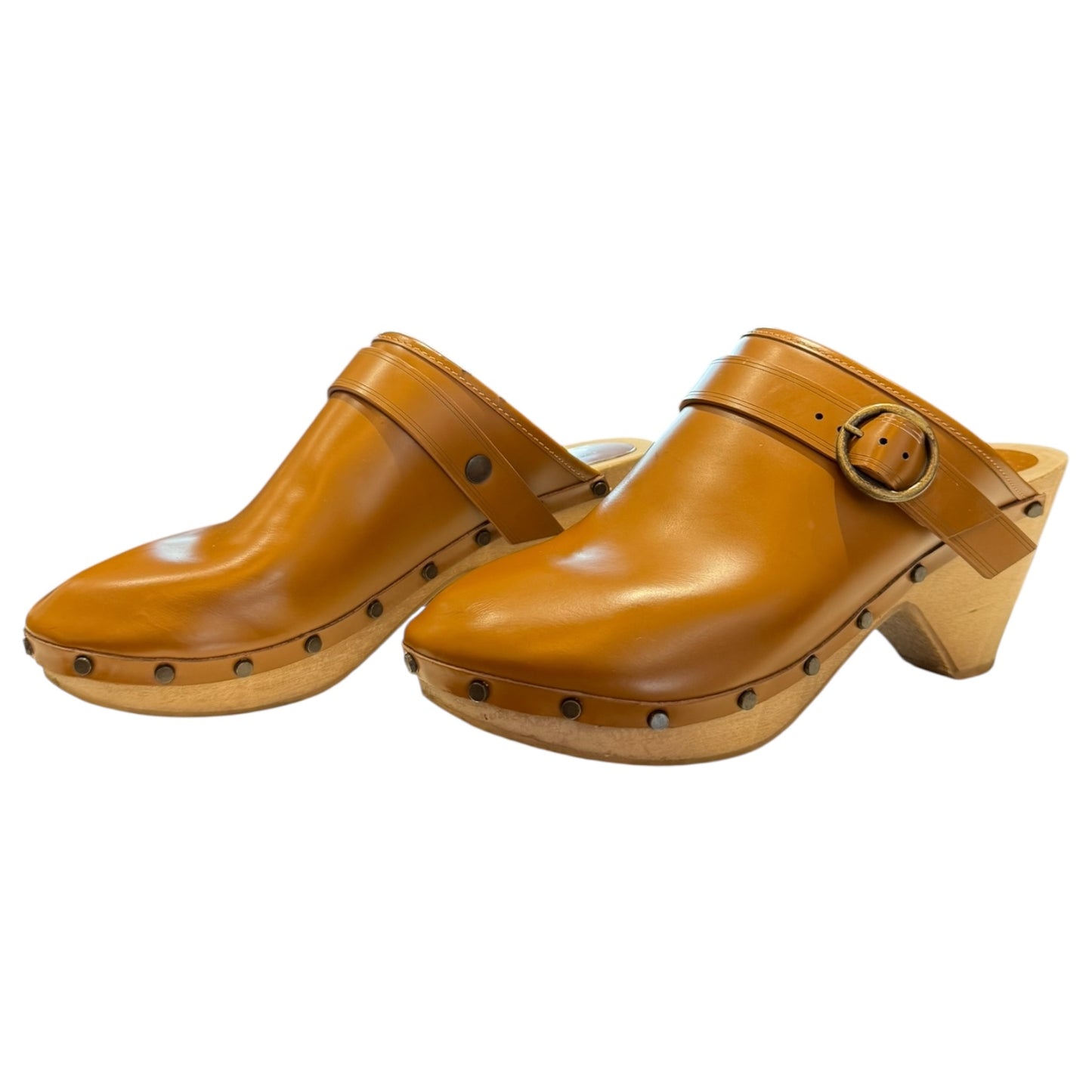 Isabel Marant Titya Leather Clogs in Camel - 40 / 7