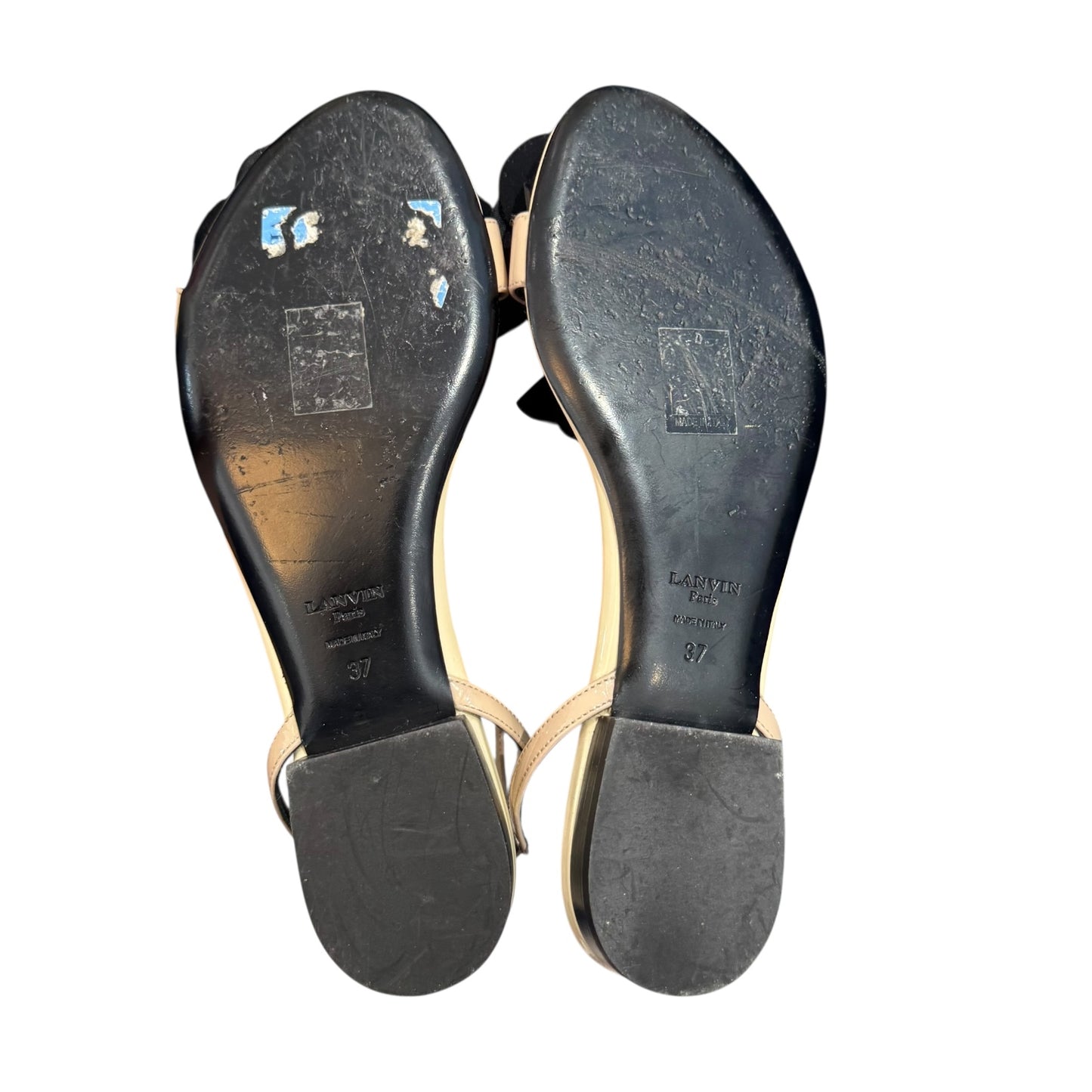 Lanvin Satin Flower Sandals - 37 / 4
