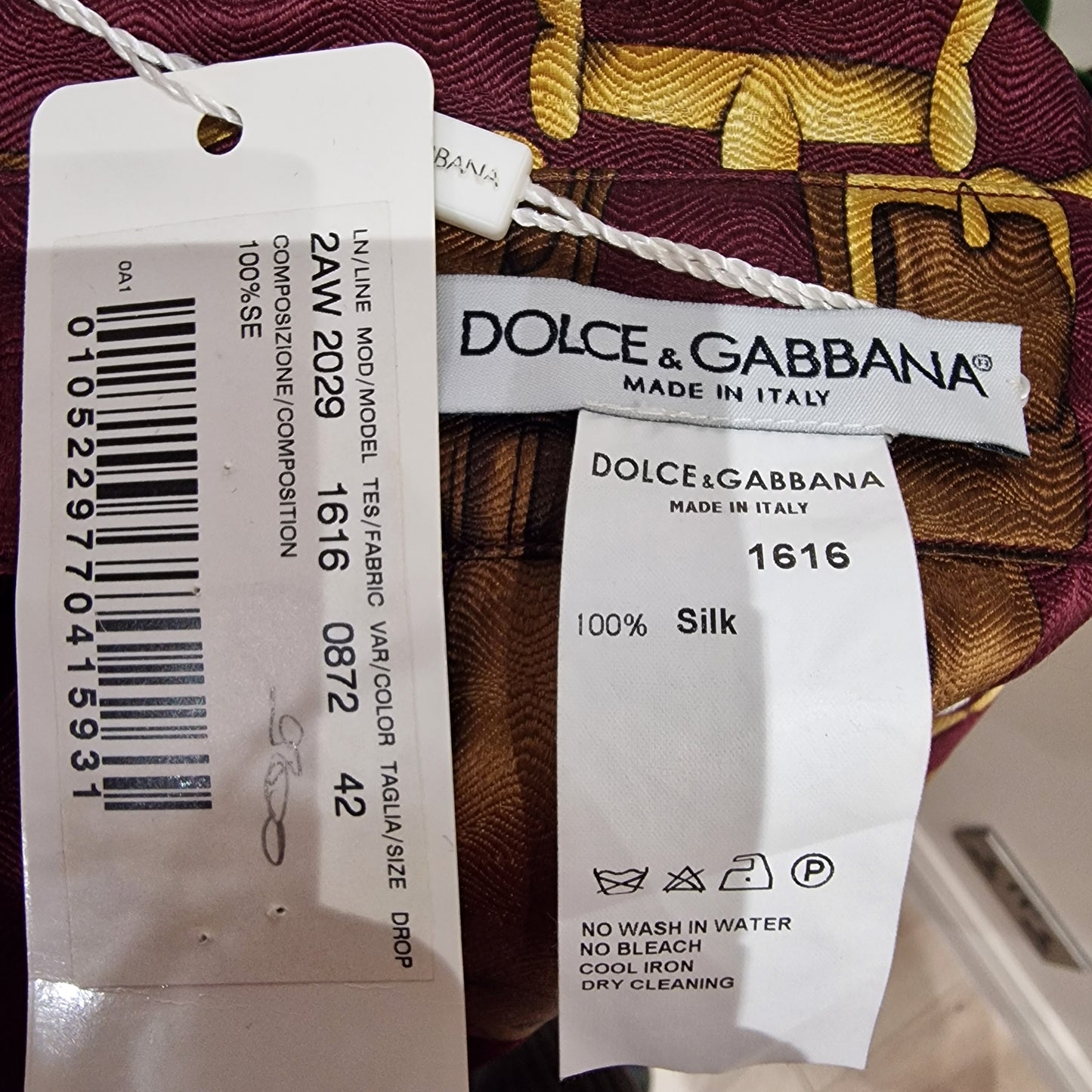 Dolce and Gabbana Maroon Equestrian Print Silk Blouse, Size 10/It 42